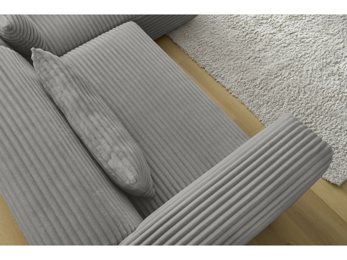 Bobochic Harry Ecksofa Breitcord weich Dunkelgrau Ecke rechts