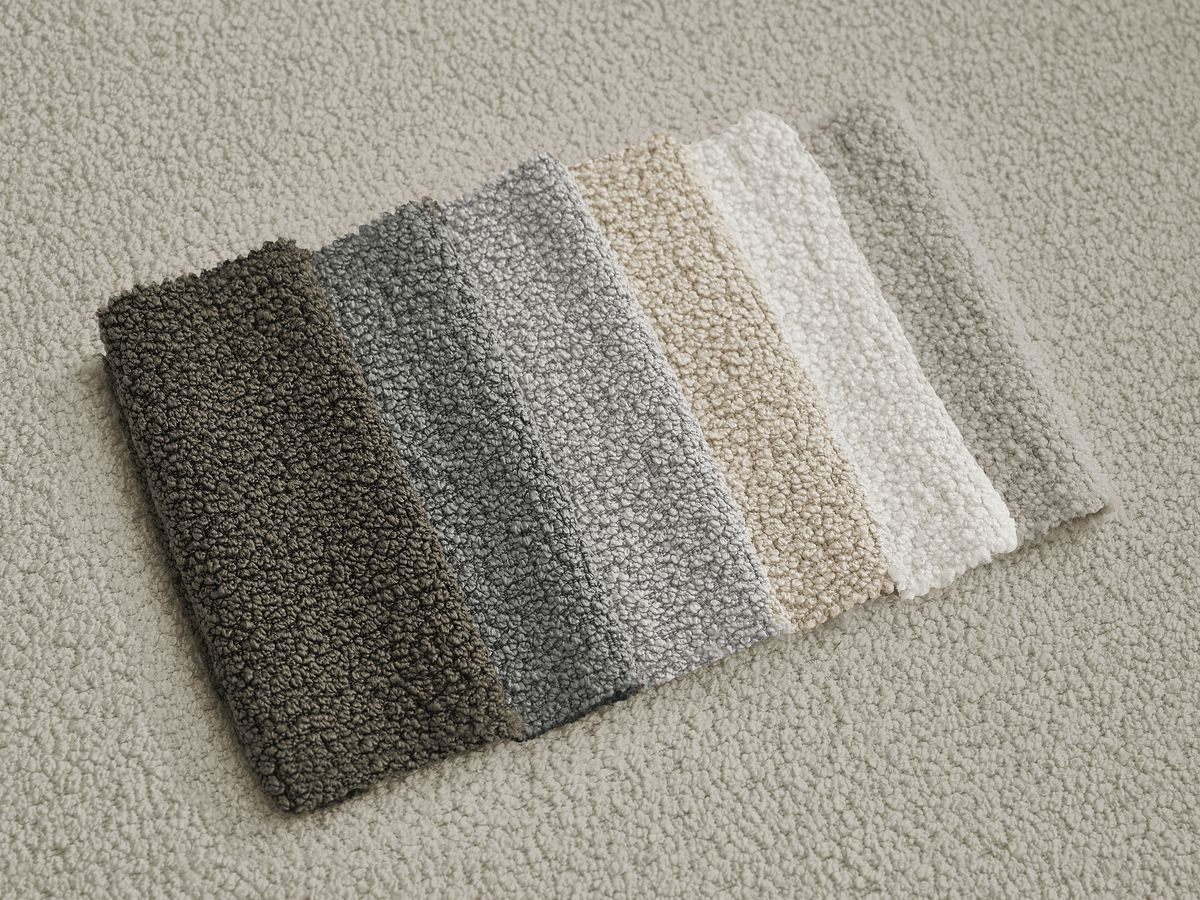 Bobochic Neyo Schlafsofa 3-Sitzer Bouclé-Stoff Taupe