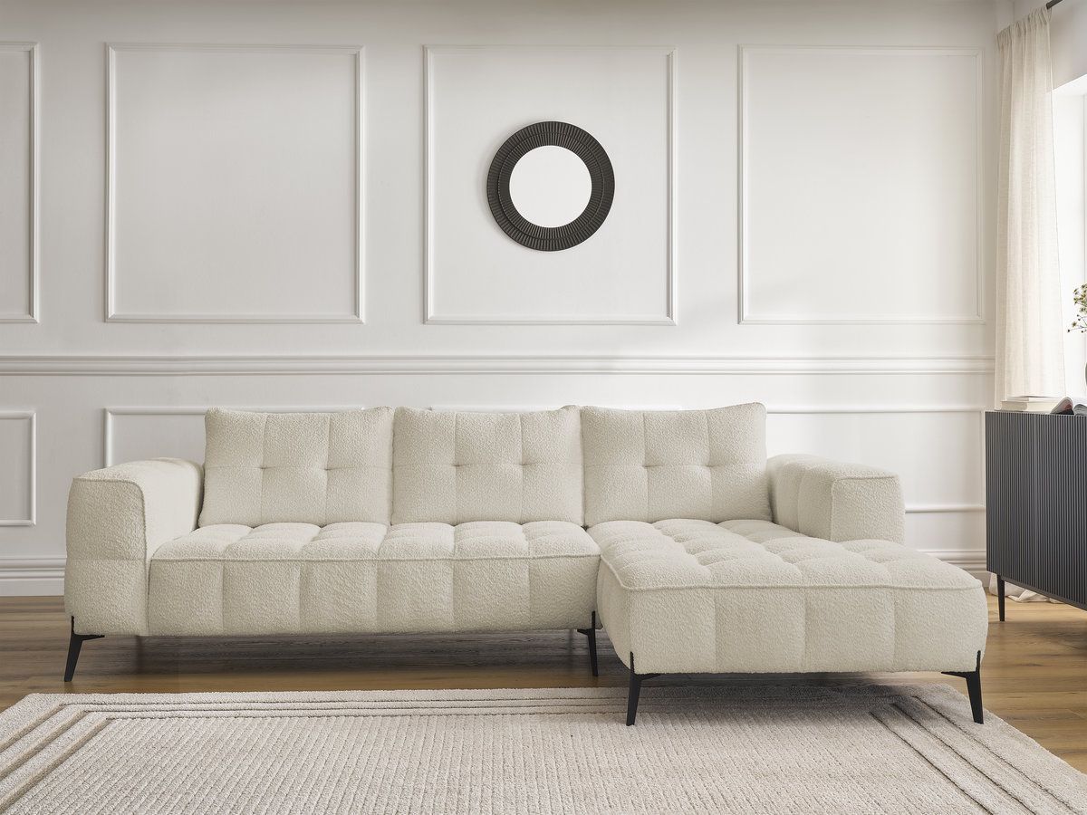 Bobochic Anis Ecksofa Bouclé-Stoff Beige Ecke rechts