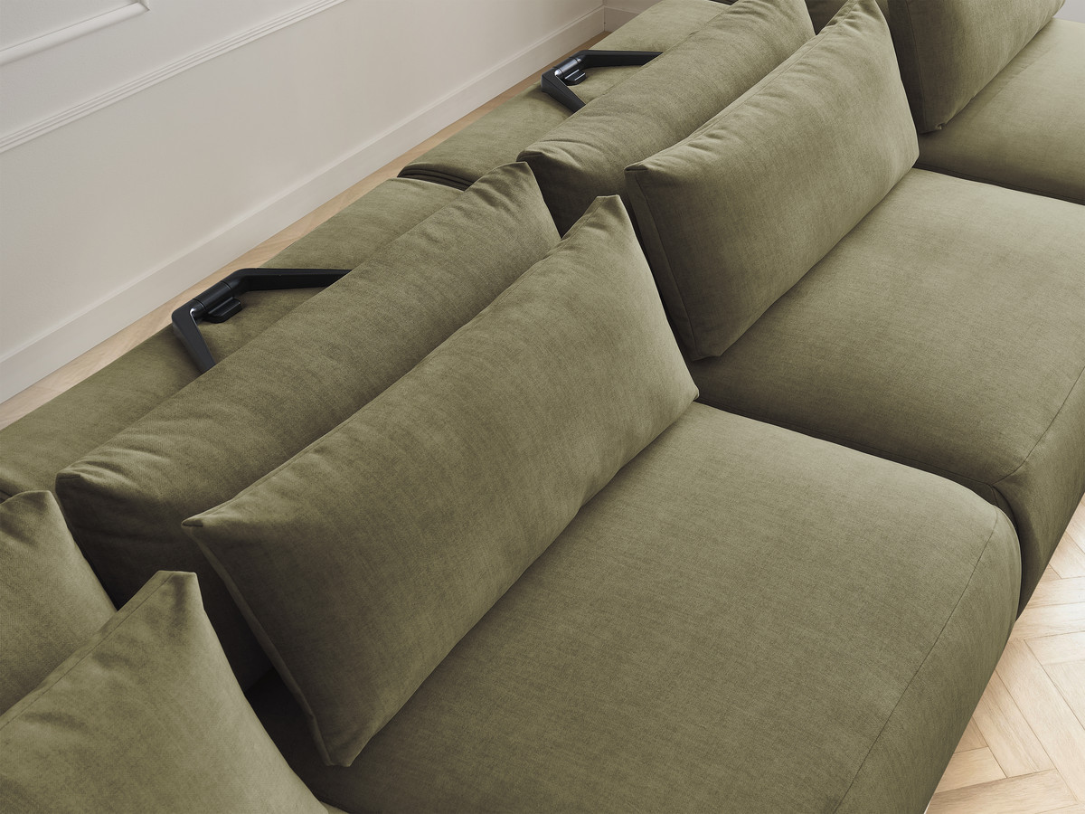 Bobochic Jana Wohnlandschaft mit großem Pouf Samt Grün
