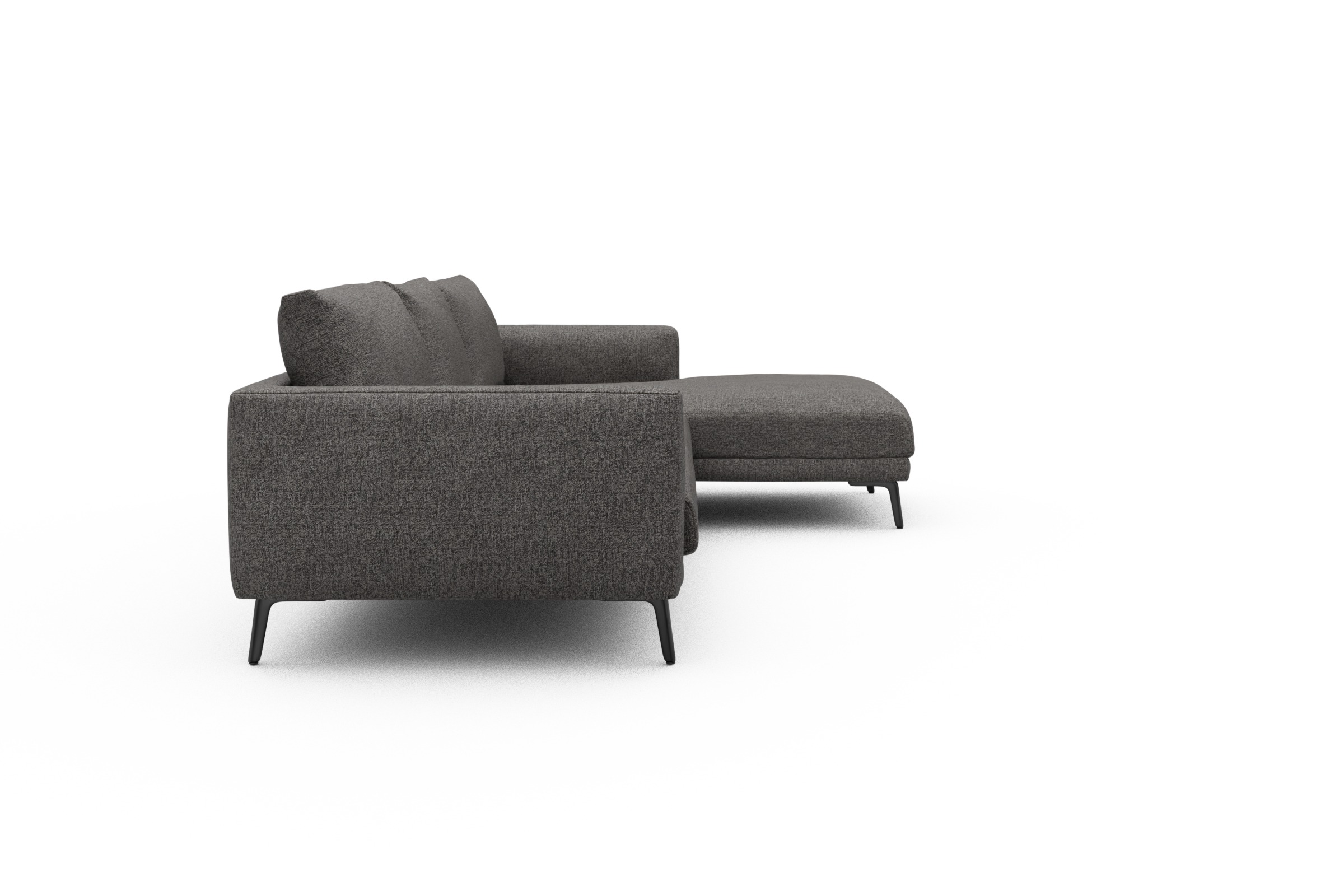 Ecksofa Karl Chaiselongue rechts mit 2,5-Sitzer Carreno-Salt-and-Pepper