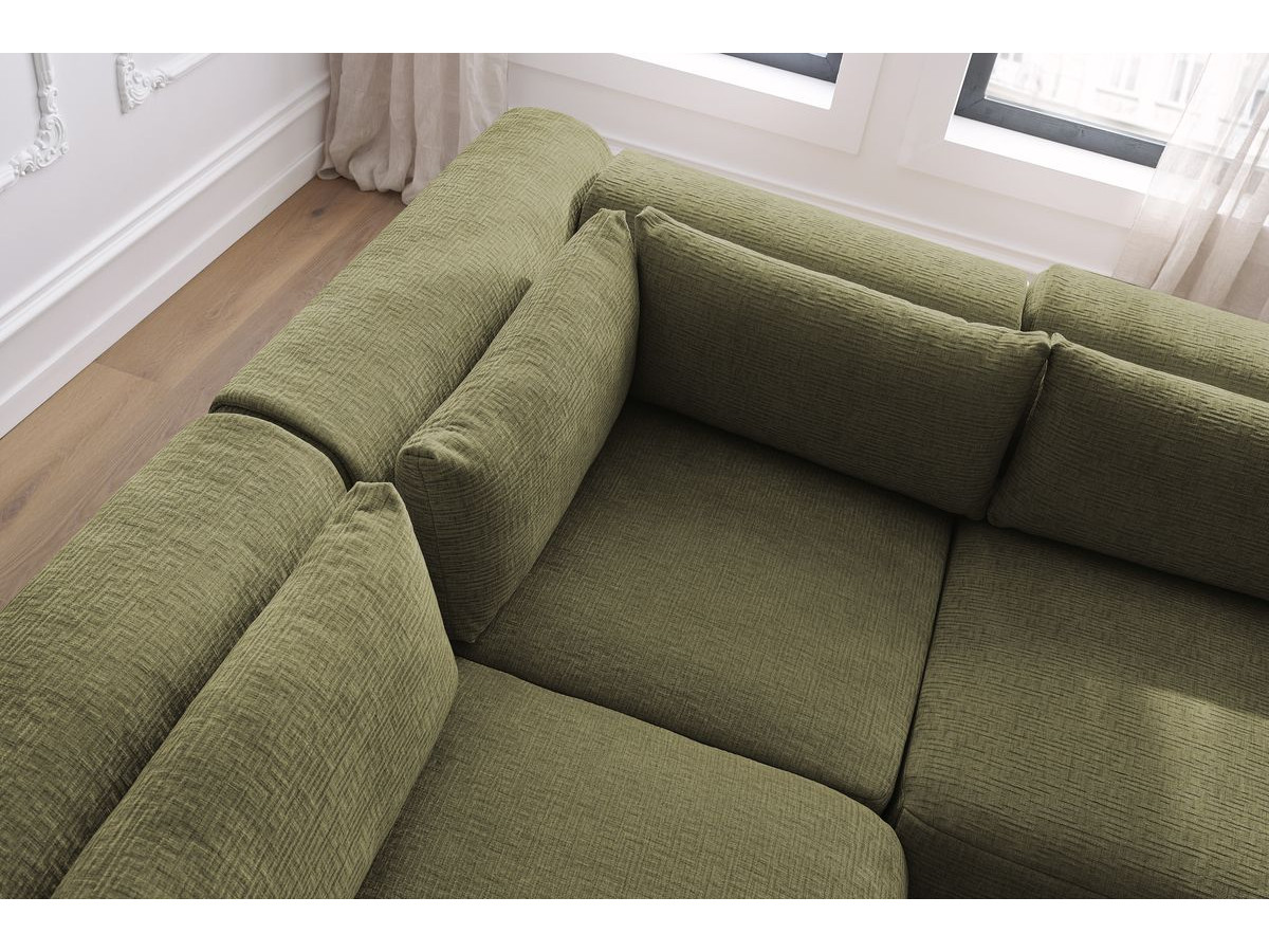 Bobochic Jeanne Ecksofa 271 × 300 cm Strukturstoff Grün