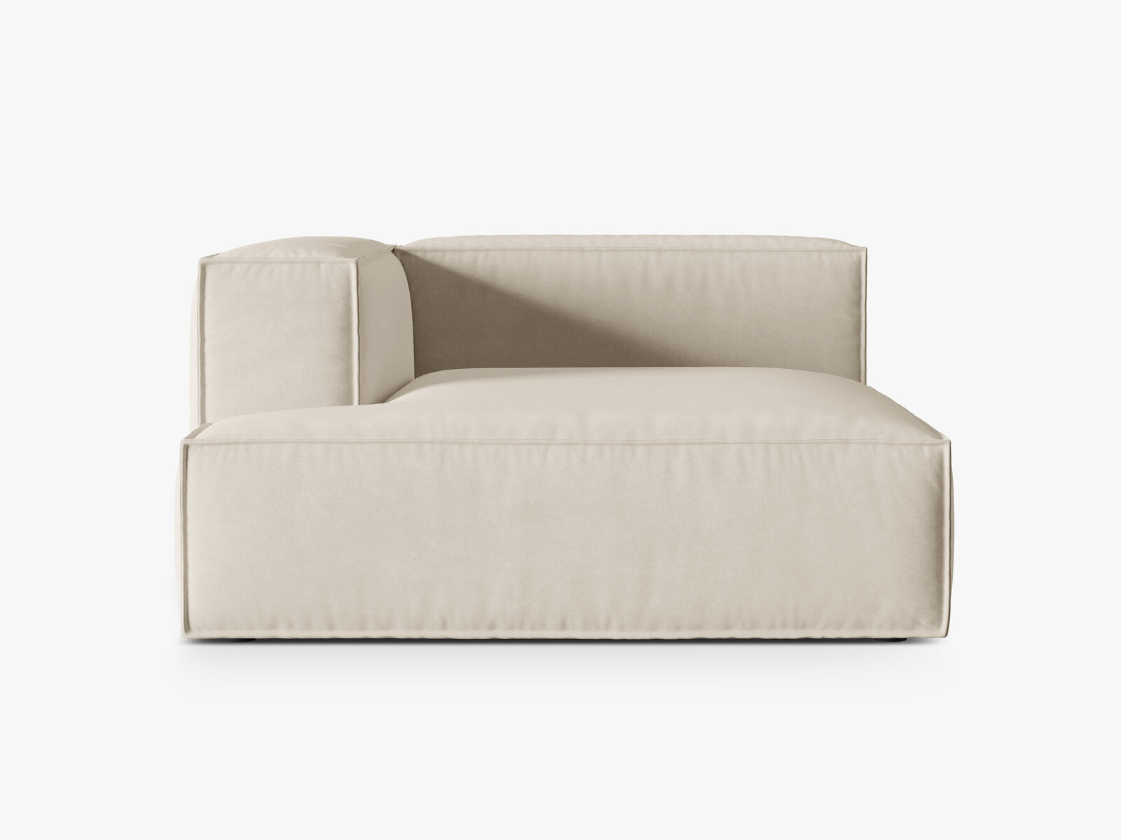 Micadoni Recamiere Nuria Groß 1-Sitzer Links Samt Beige