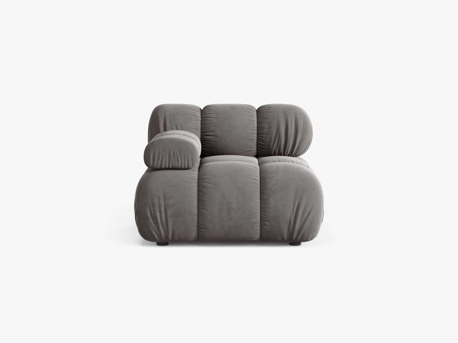 Micadoni Eckmodul Bellis Links Samt Bluvel Hellgrau