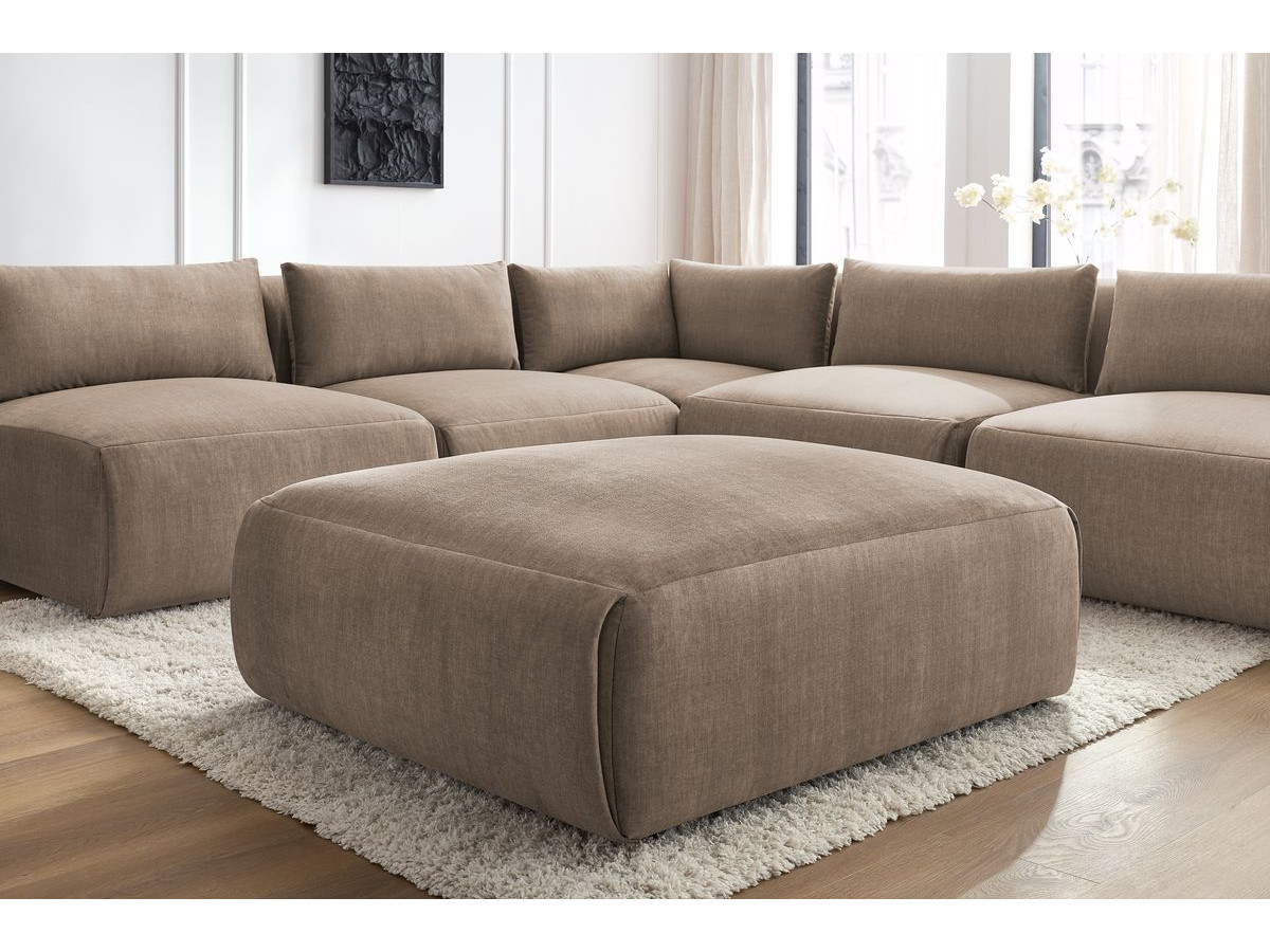 Bobochic Jeanne Ecksofa mit Pouf Samt Taupe