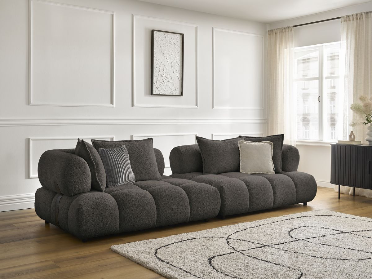 Bobochic Alya Sofa 4-Sitzer Bouclé-Stoff Braun