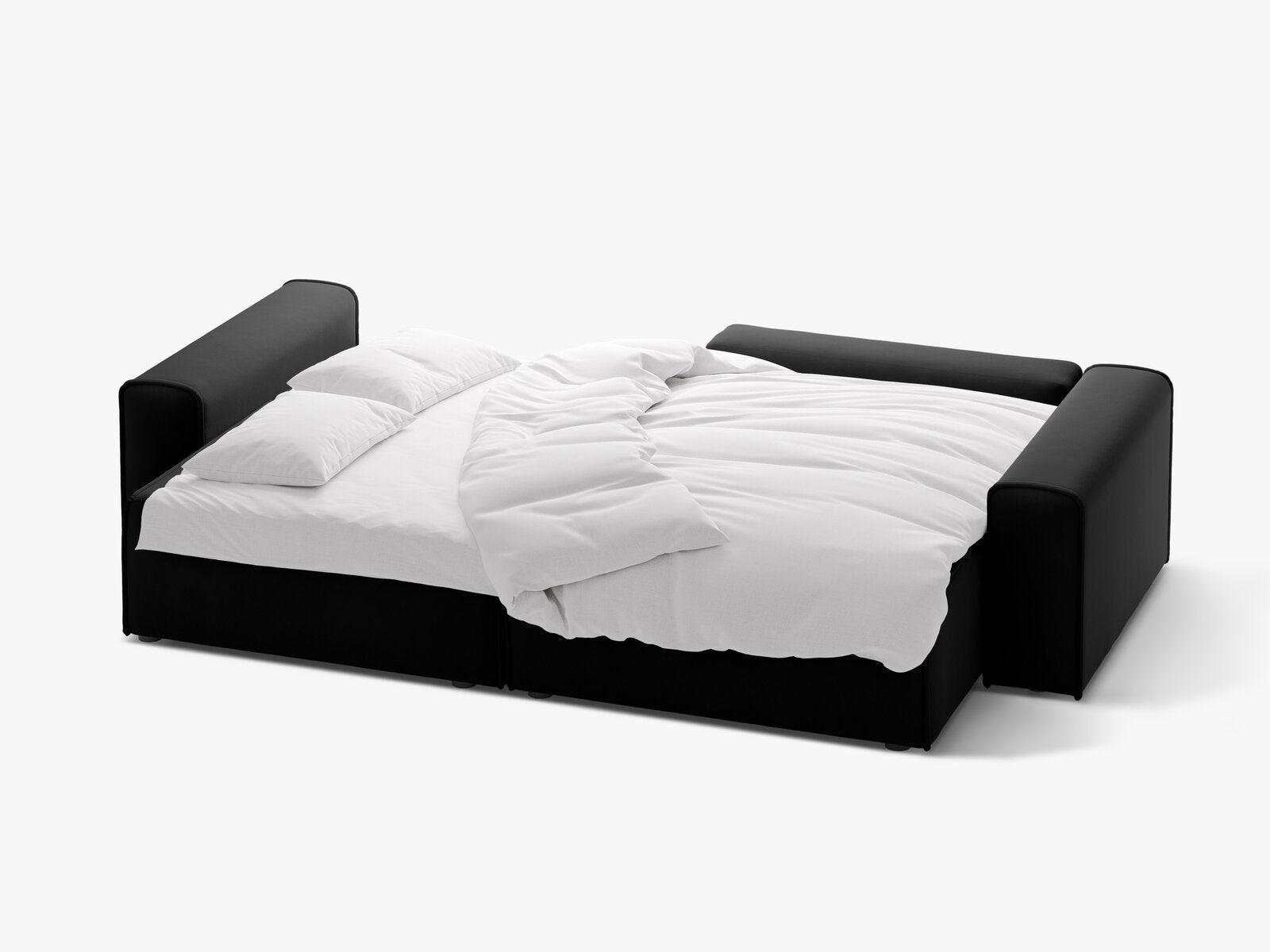 Micadoni Ecksofa Victor 3-Sitzer mit Schlaffunktion Rechts Samt Schwarz