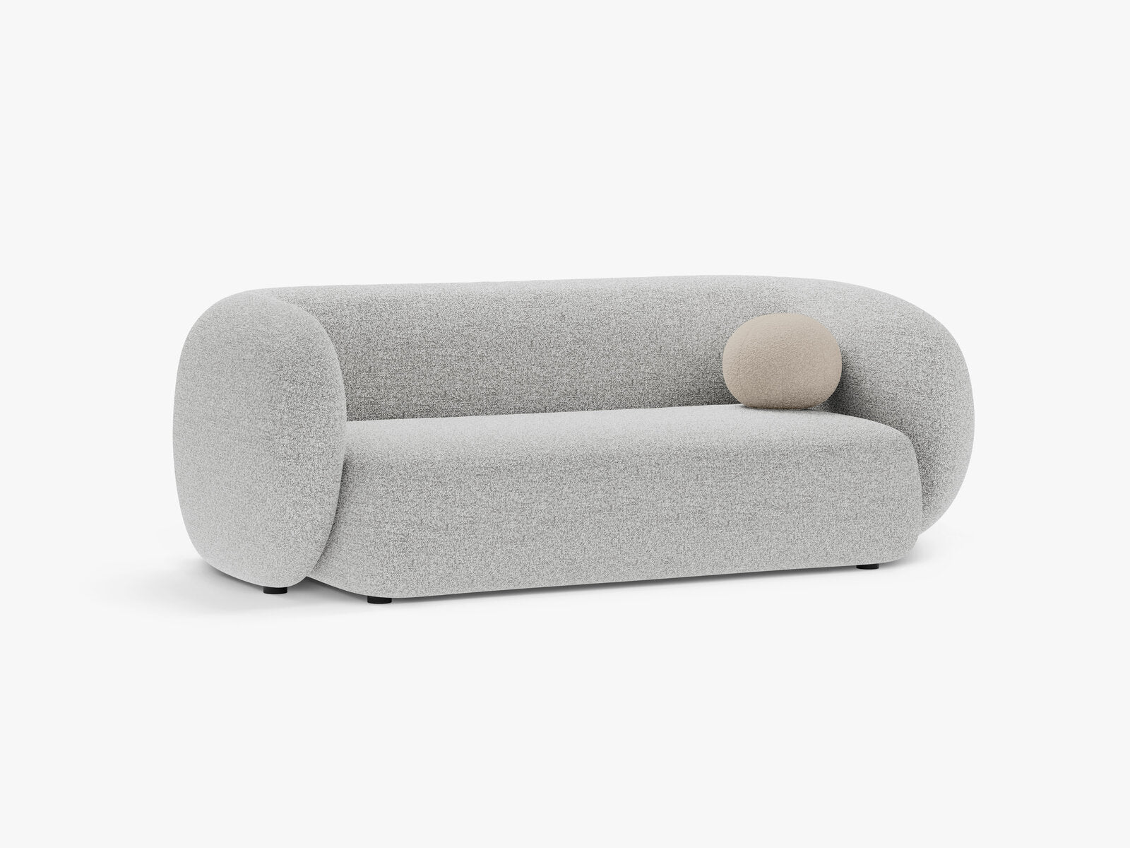 Micadoni Sofa Kate 2-Sitzer Strukturierter Stoff Hellgrau Melange