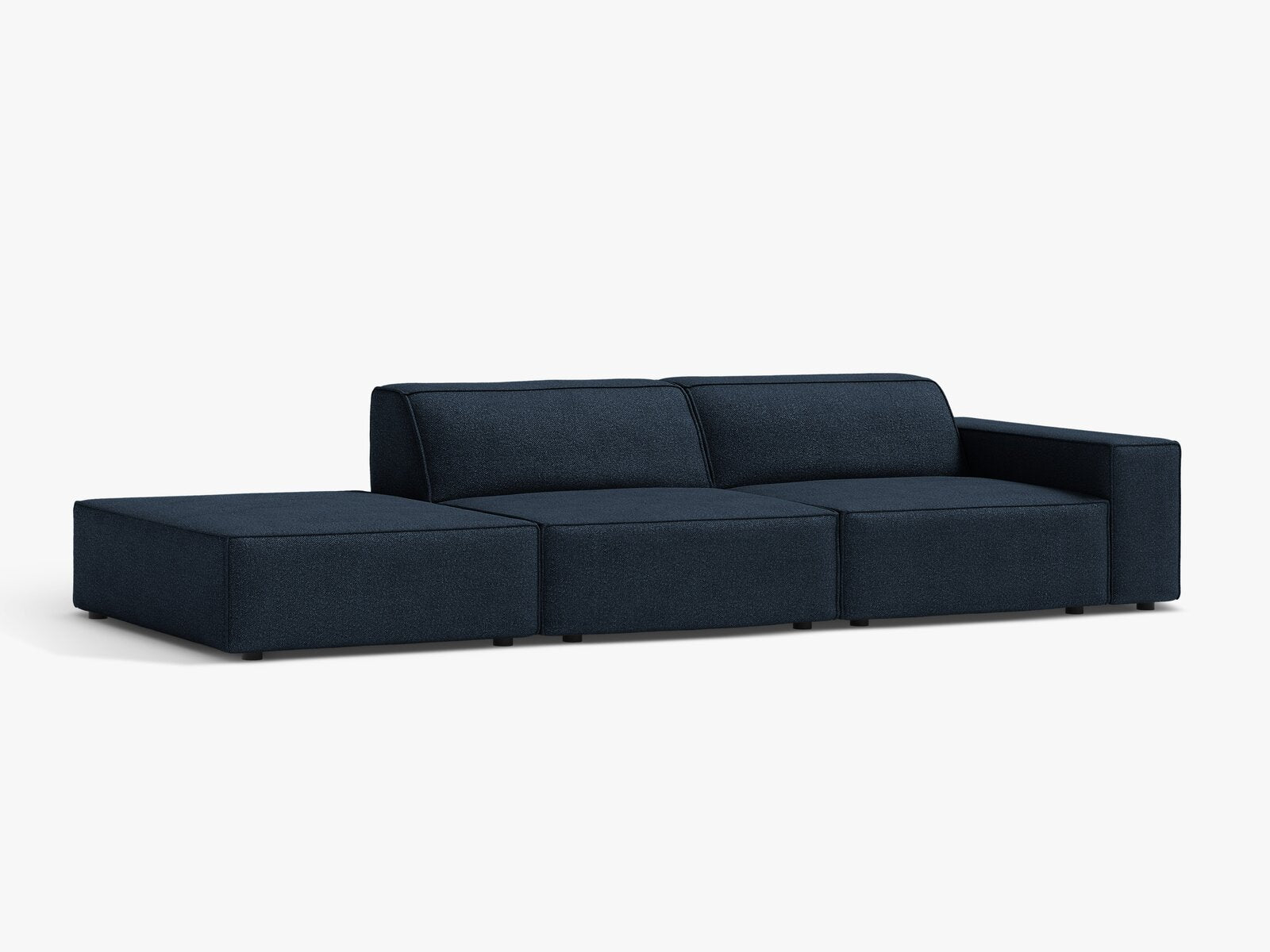Micadoni Sofa Jodie 3-Sitzer Links Boucle Baloo Dunkelblau