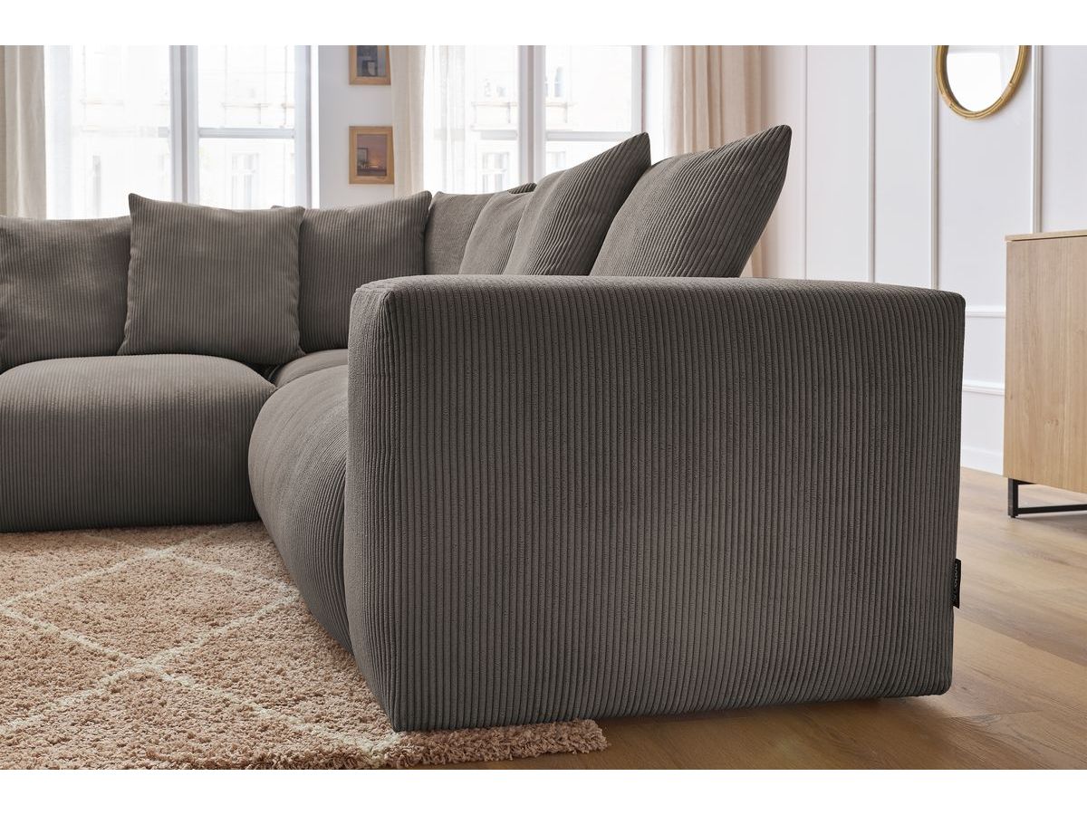 Bobochic Voltaire Ecksofa 268 × 214 cm Cordsamt Taupe Ecke links