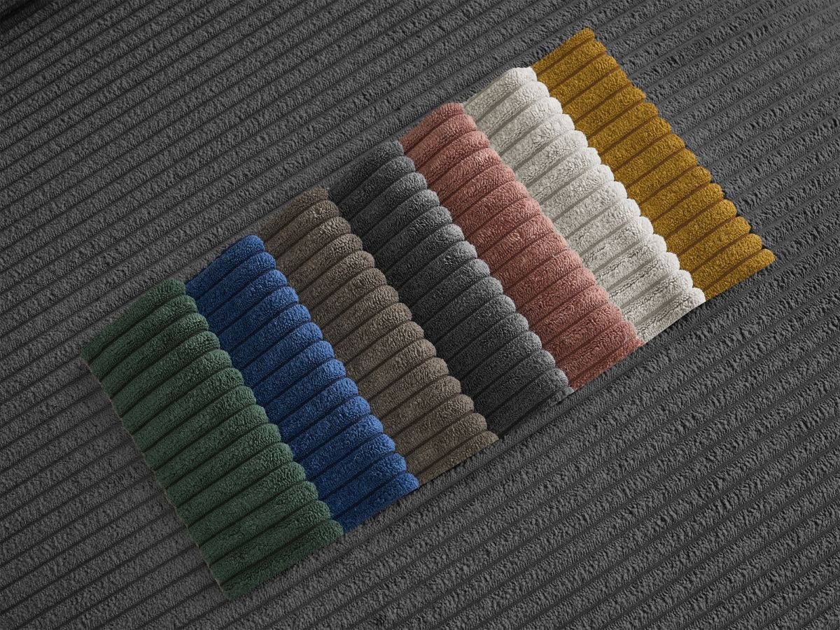 Bobochic Tina Sofa 2-Sitzer Cordsamt Dunkelgrau