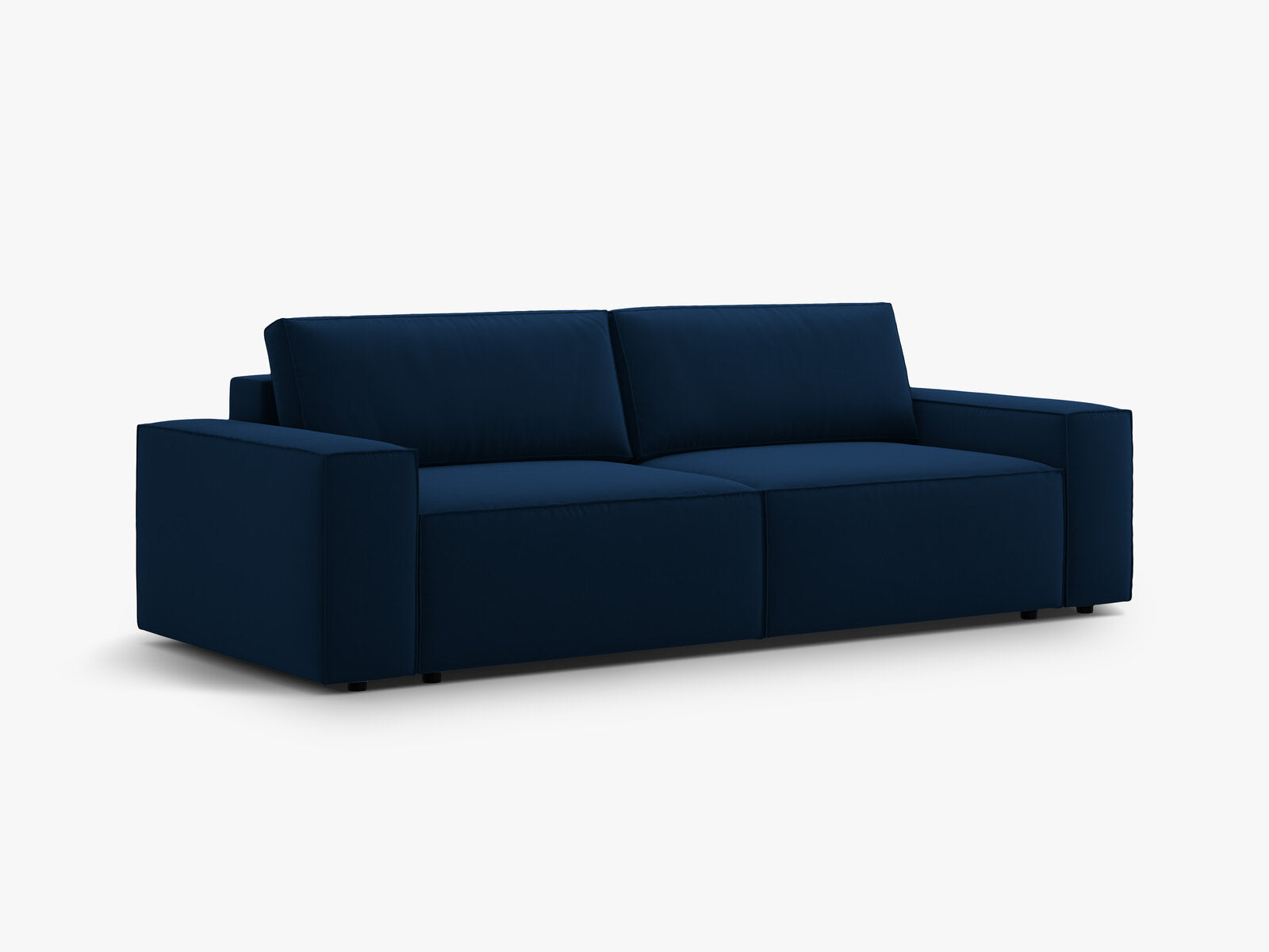 Micadoni Schlafsofa Jodie 3-Sitzer Samt Bluvel Königsblau