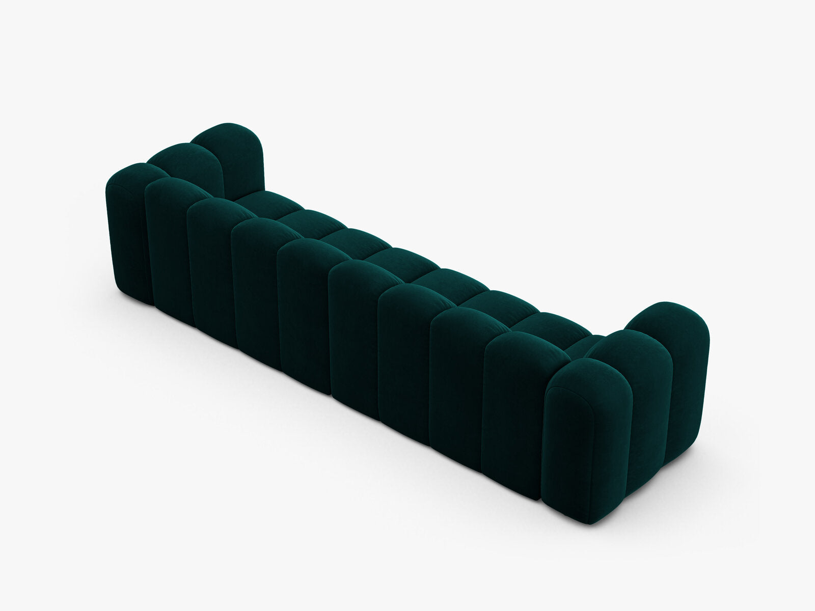 Micadoni Modulares Sofa Lupine 4-Sitzer Samt Venus Dunkel Petrol