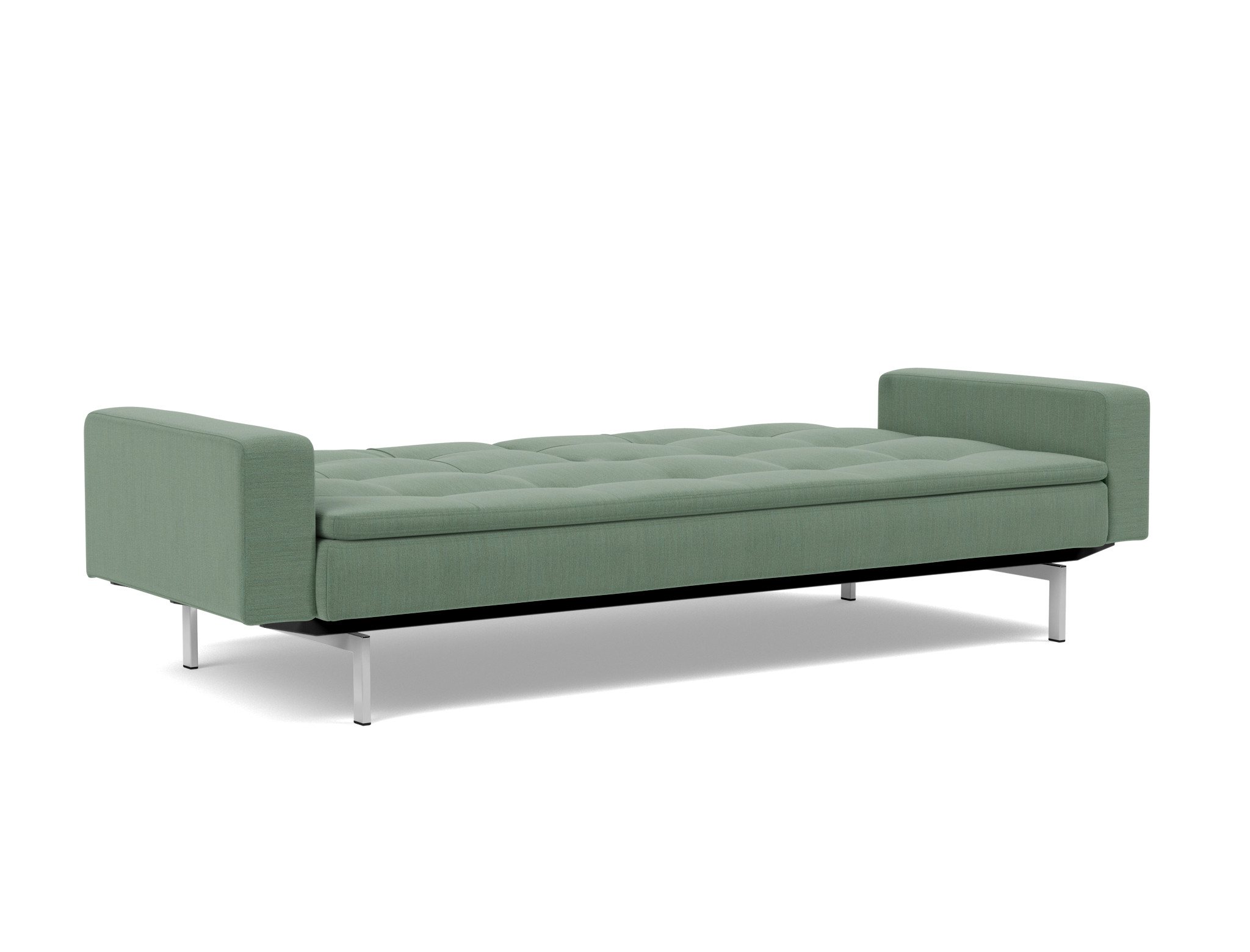 Schlafsofa Dublexo mit Armlehnen Flachgewebe Elegance 518-Green Beine Chrom