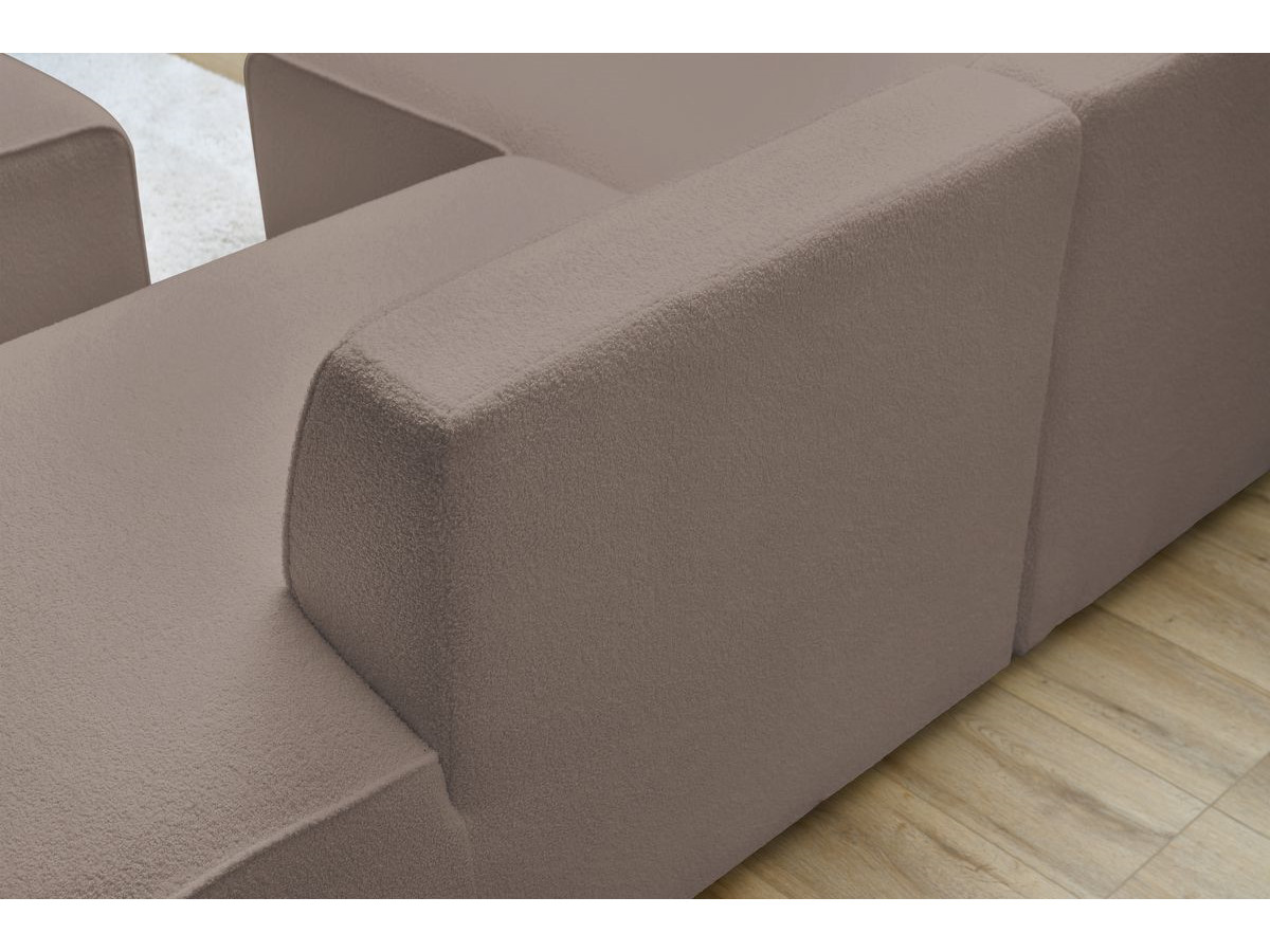 Bobochic Megeve Ecksofa Bouclé-Stoff Braun Ecke links