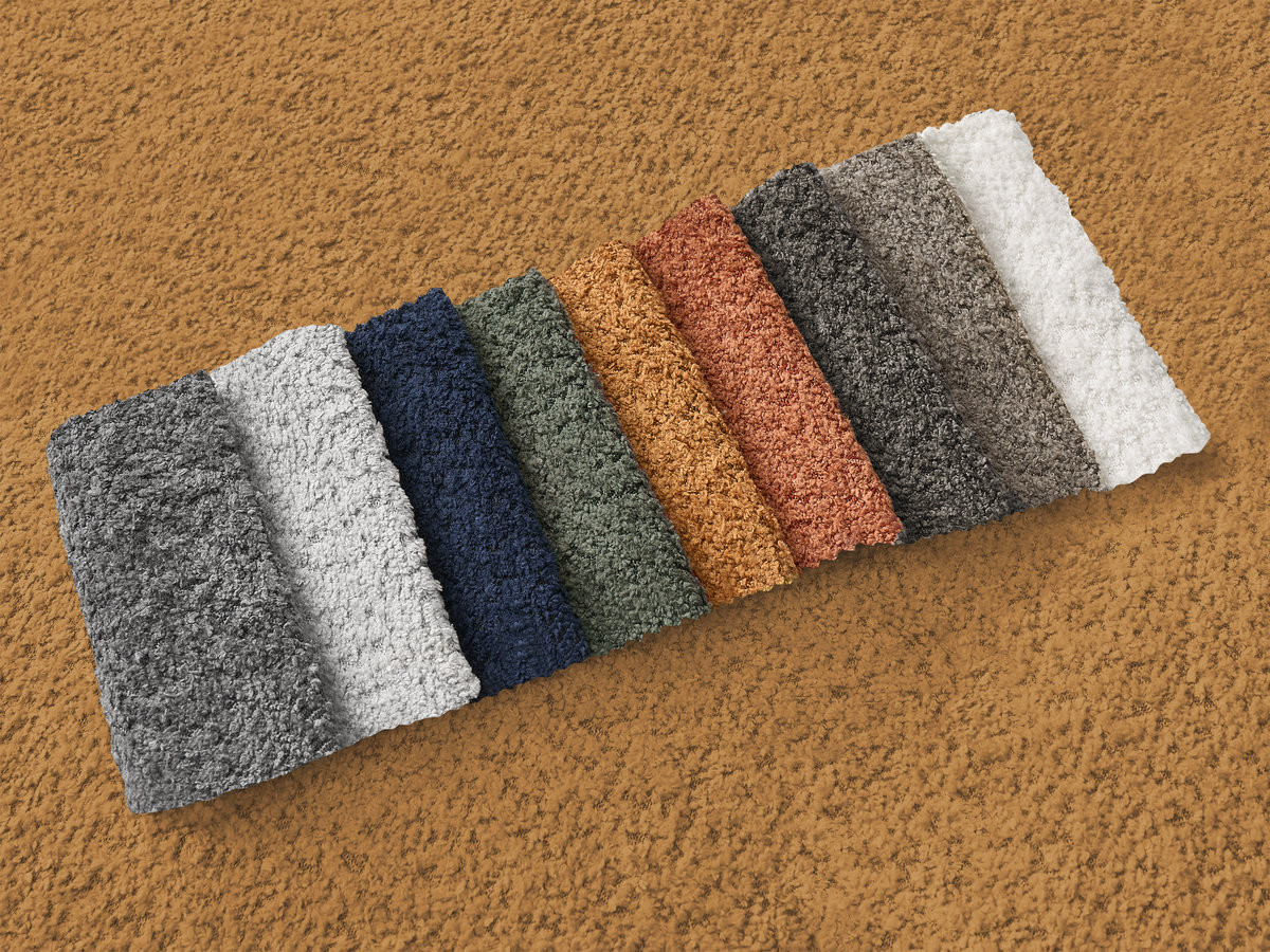 Bobochic Azra Ecksofa 325 × 112 cm Bouclé-Stoff Gelb Ecke links