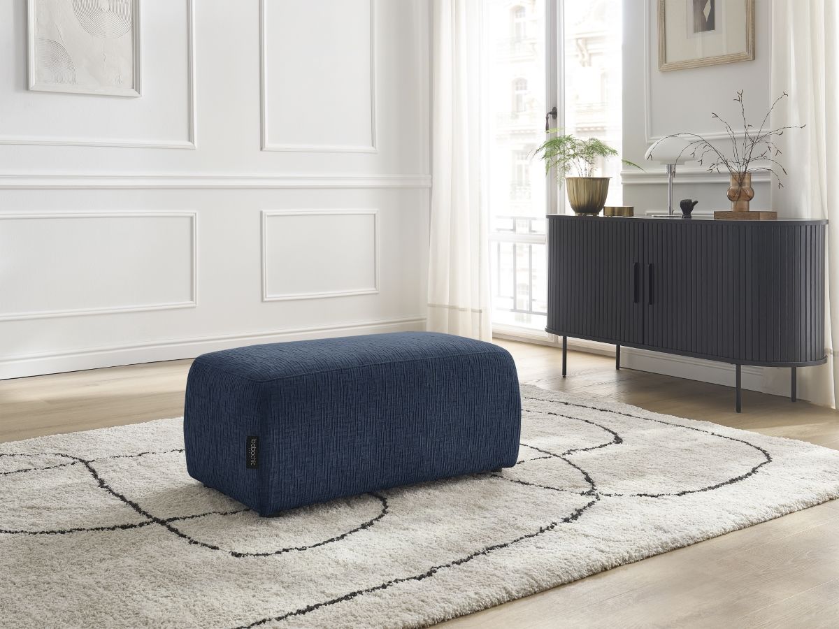 Bobochic Atilla Pouf Strukturstoff Dunkelblau