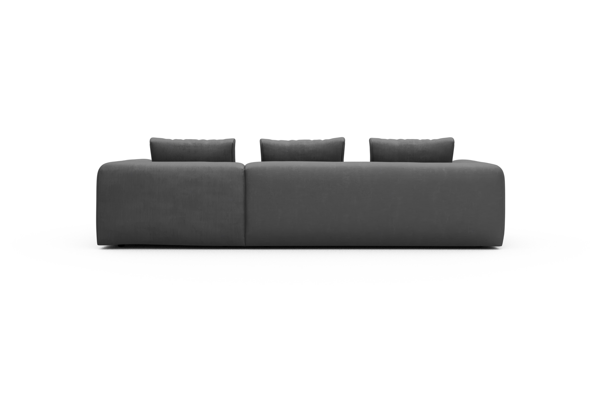 Ecksofa Fred Chaiselongue rechts mit 2,5-Sitzer Cordufine-Grey
