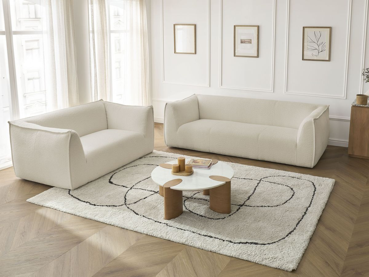 Bobochic Giorgia Sofa 5-Sitzer 412 × 100 cm Bouclé-Stoff Beige