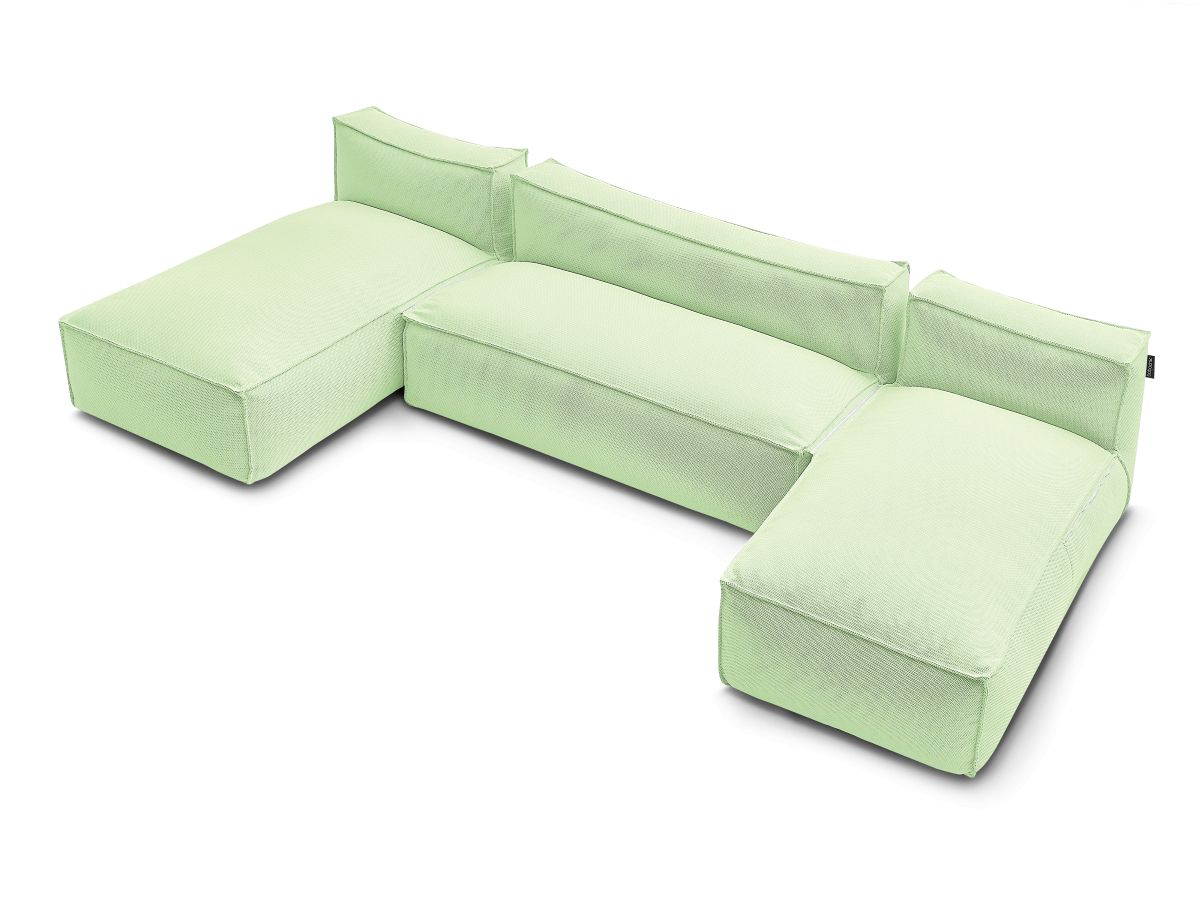 Bobochic Biarritz Gartensofa 4-Sitzer Melange-Stoff Grün