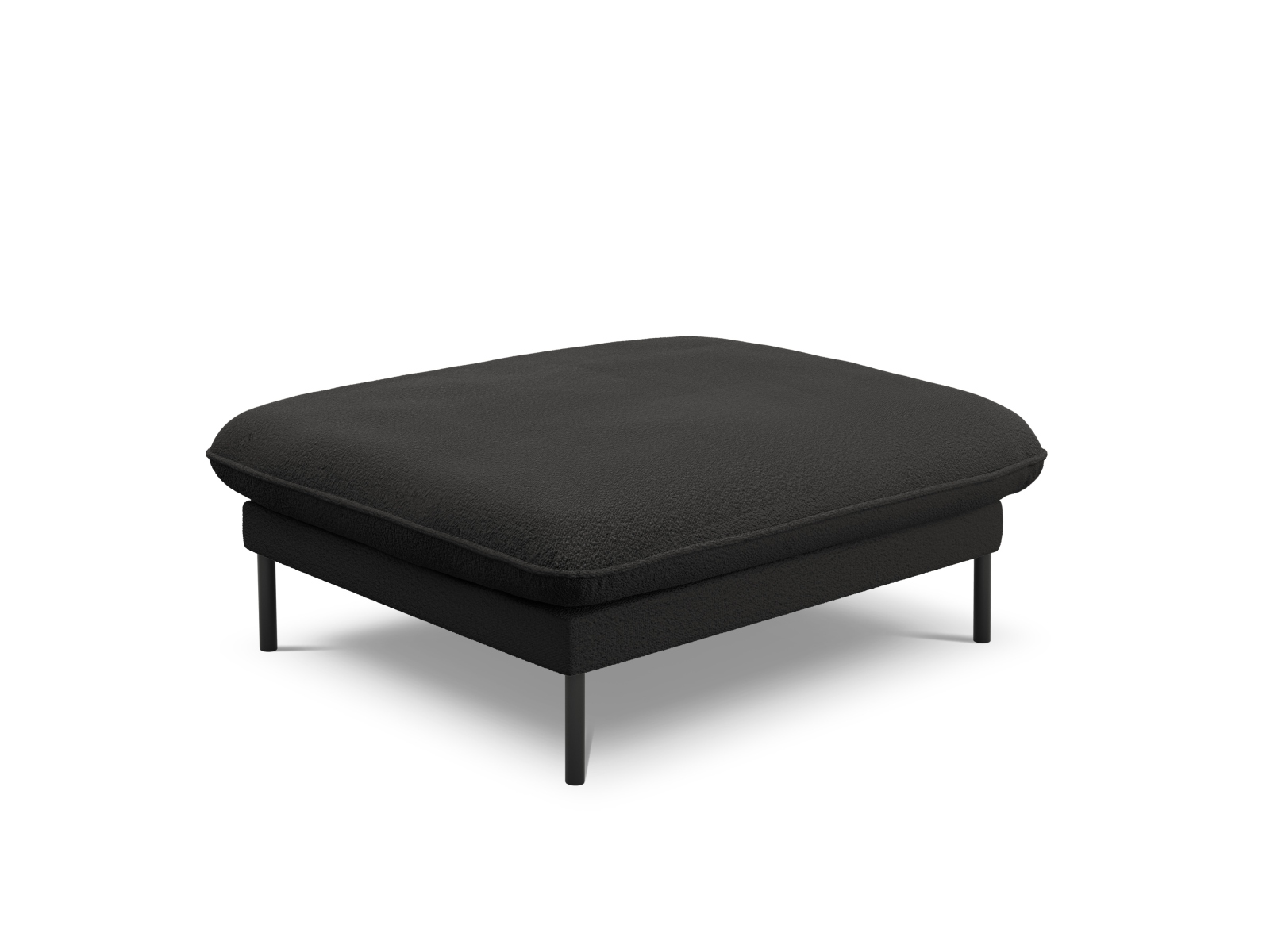Cosmopolitan Design Pouf Vienna Boucle Ascot Schwarz Beine Schwarzes Metall