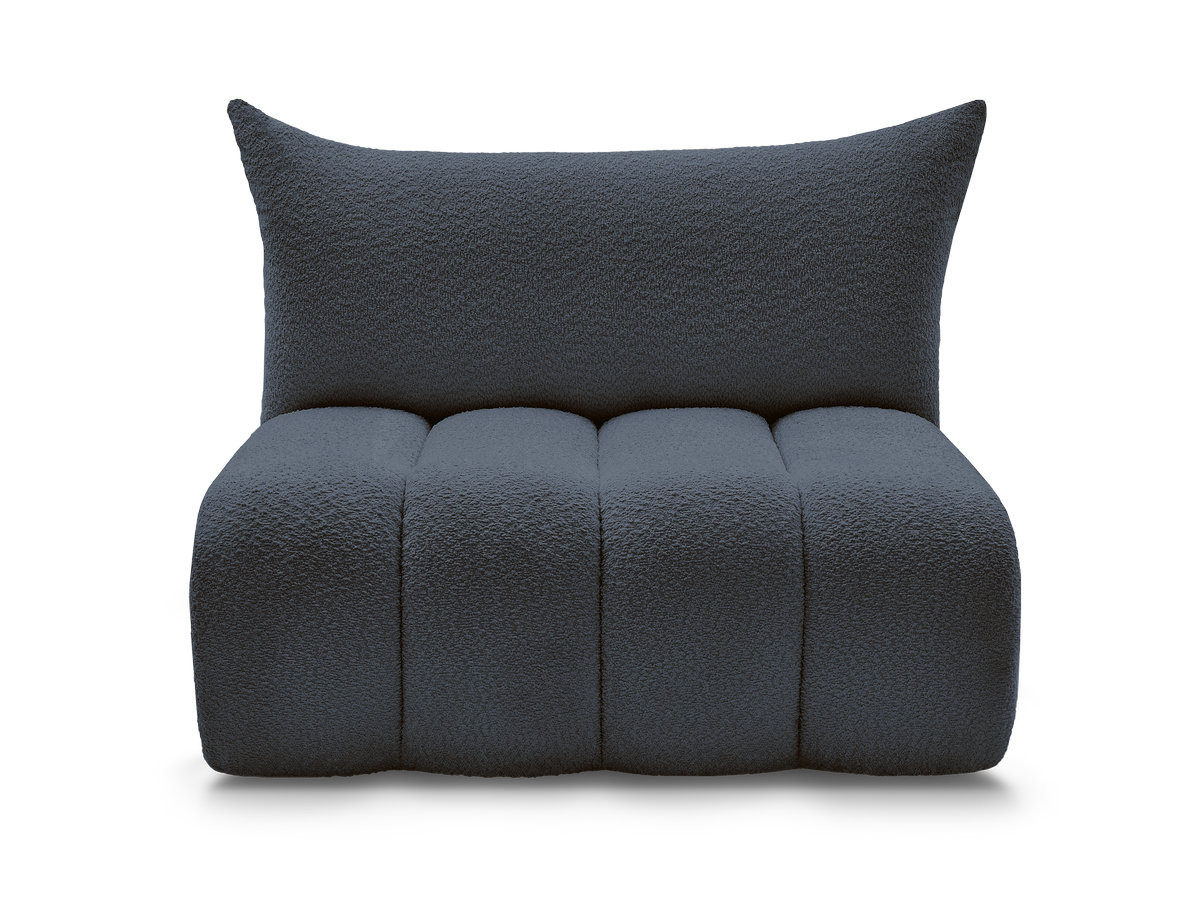 Bobochic Azra Sofamodul 2-Sitzer 120 × 112 cm Bouclé-Stoff Dunkelblau