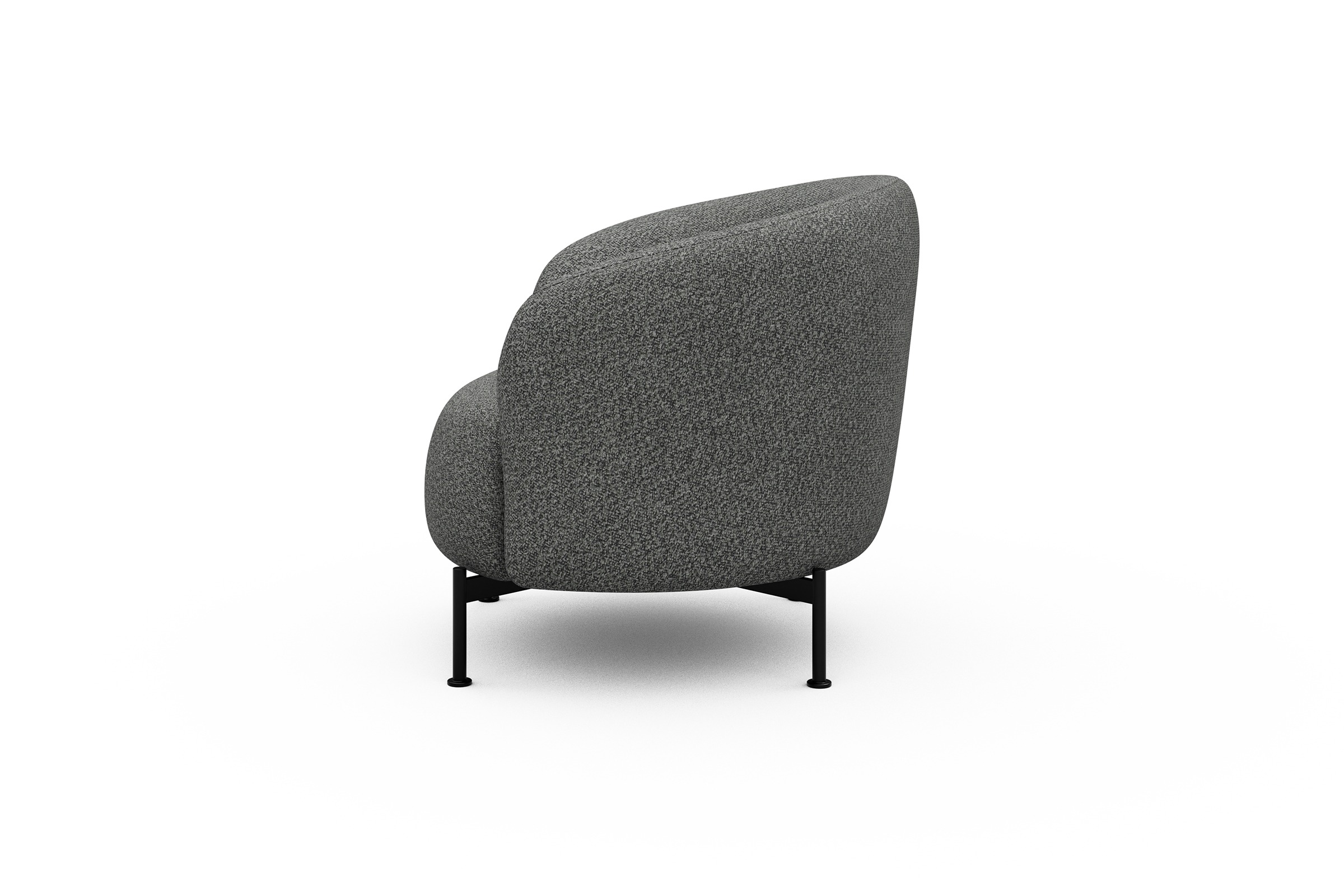 Sessel Ronda X-Metallgestell Schwarz Vanora-Warm-Grey