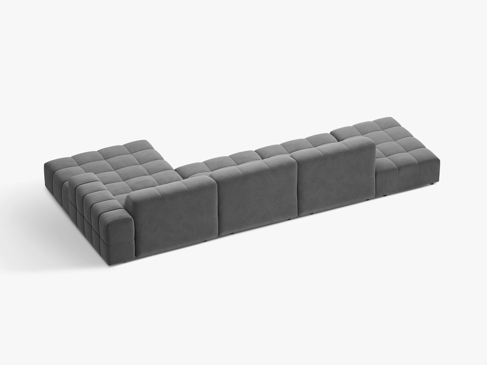 Micadoni Ecksofa Jennifer 5-Sitzer Rechts Samt Venus Hellgrau