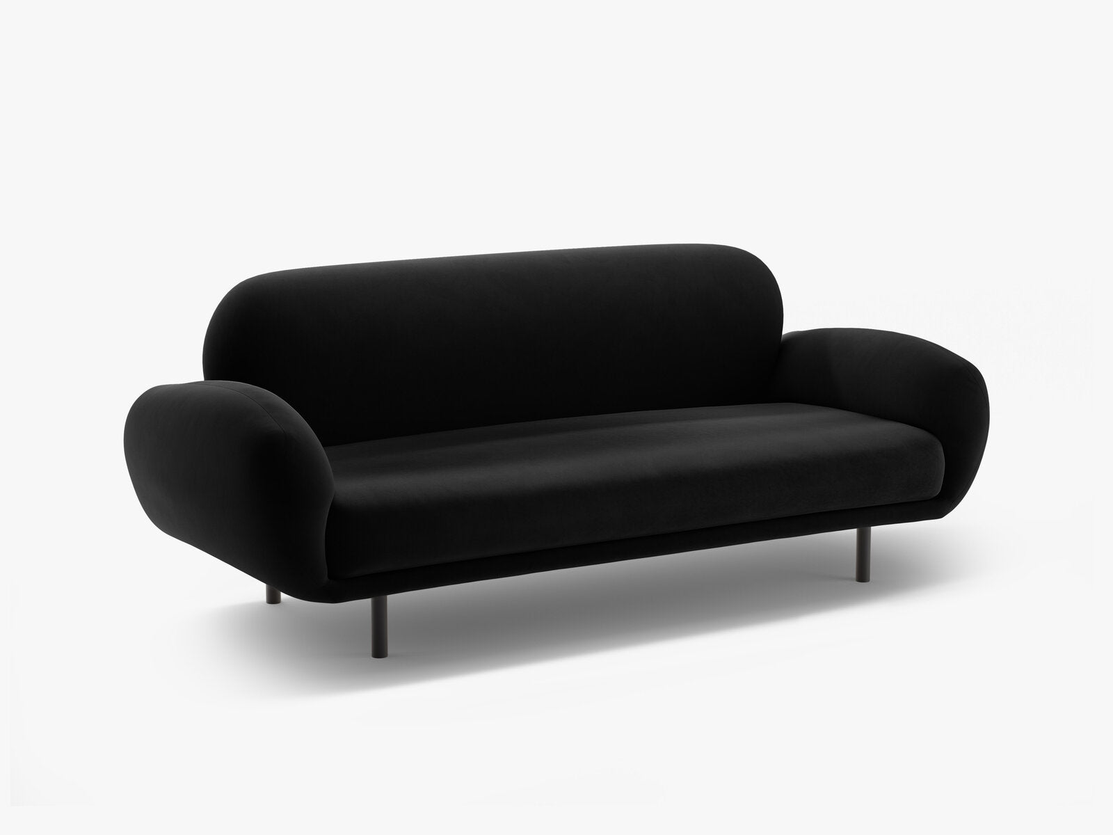 Micadoni Sofa Poppy 2-Sitzer große Version Samt Casino Schwarz