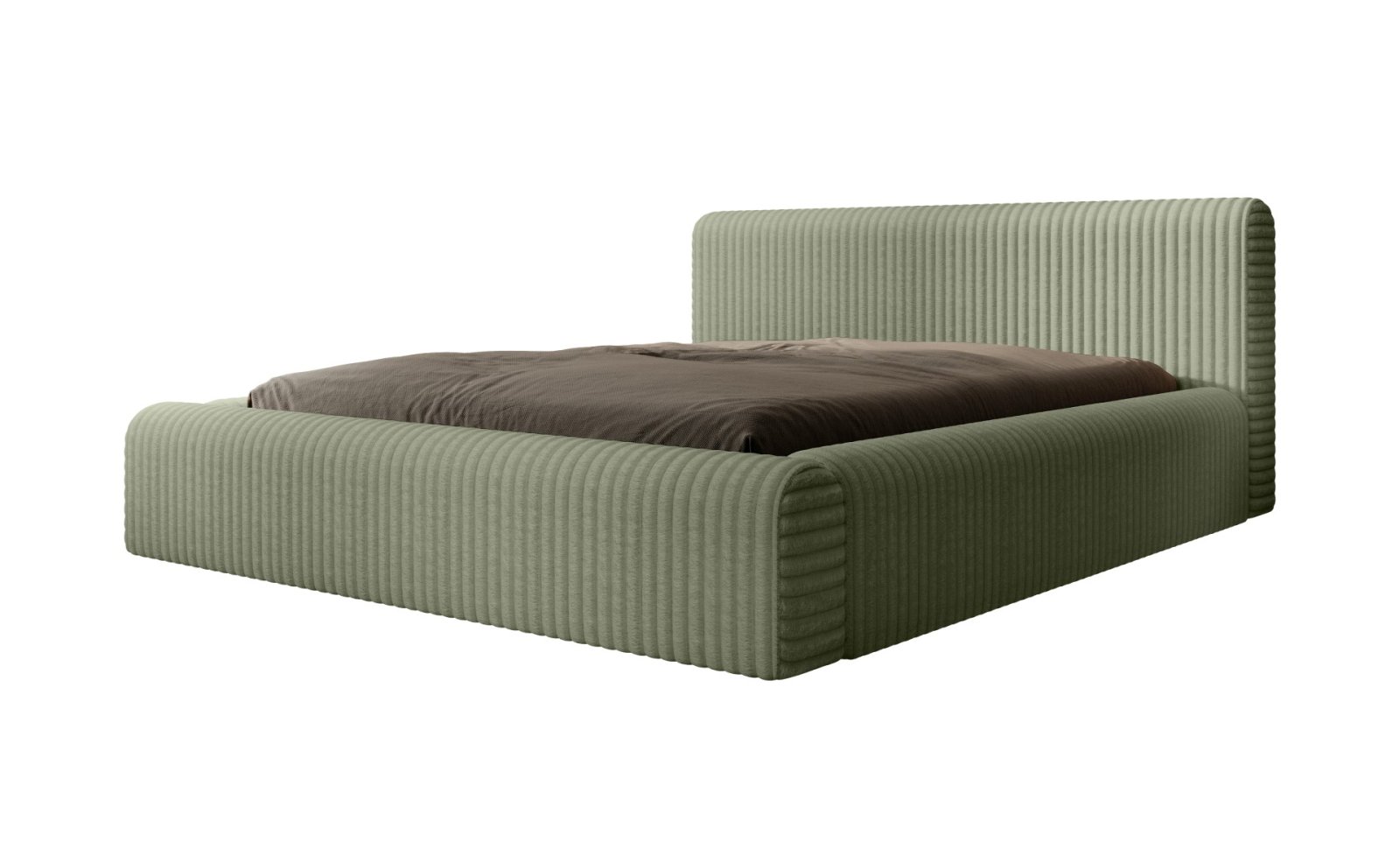 Polsterbett Miloa Softcord mit Fellstruktur 160x200 mit Metallrahmen Vito 77