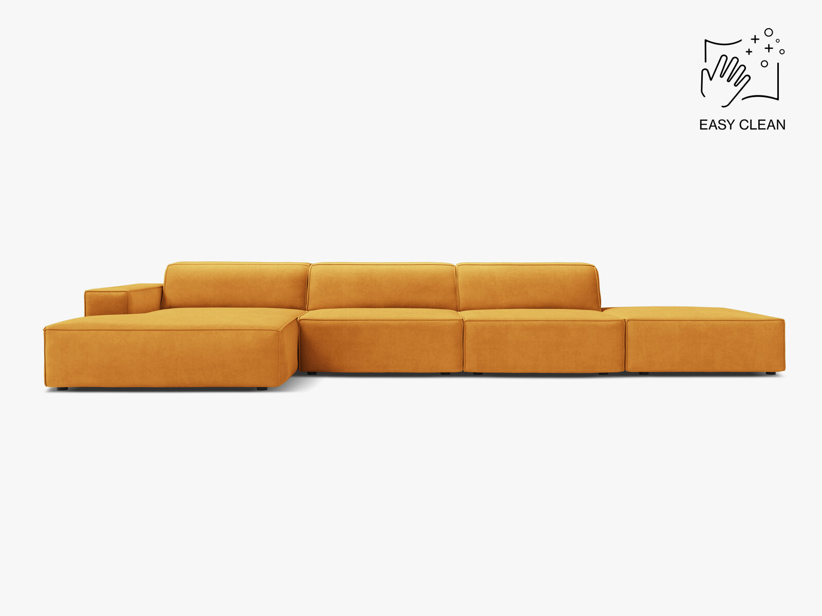 Micadoni Ecksofa Jodie 5-Sitzer Links Samt Venus Gelb