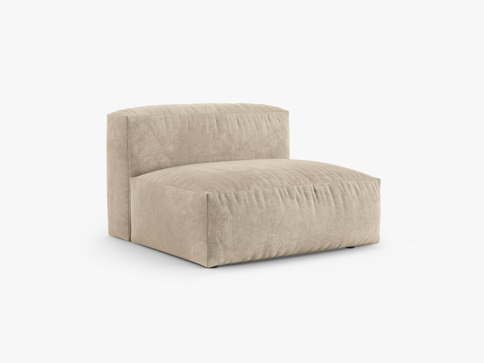 Micadoni Mittelmodul Martina 1-Sitzer 90cm Sitztiefe Samt Vogue Helles Beige