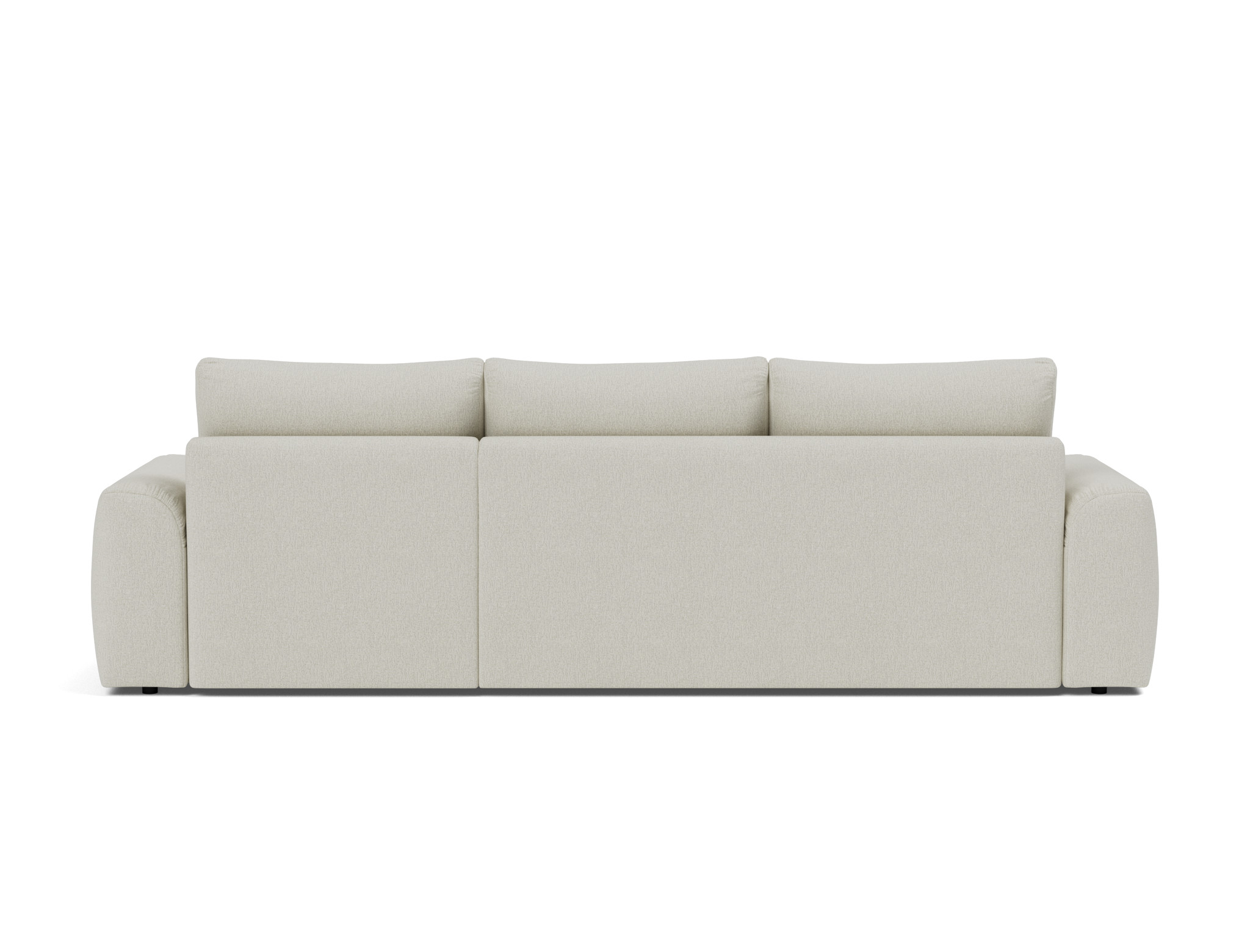 Schlafsofa Norum mit Chaiselongue und Chunky-Armlehnen Flachgewebe Mixed Dance 527-Natural