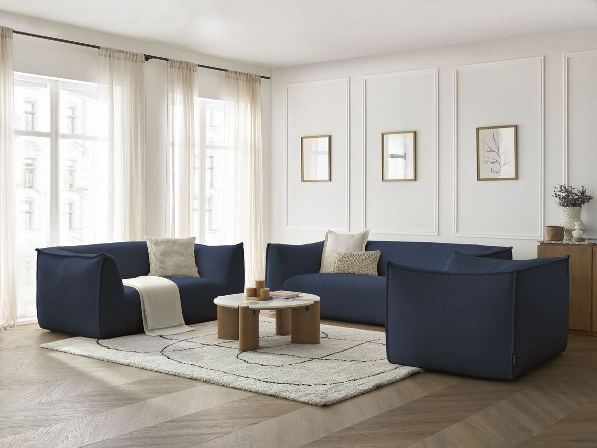 Bobochic Giorgia Sofa 5-Sitzer 534 × 100 cm Bouclé-Stoff Dunkelblau