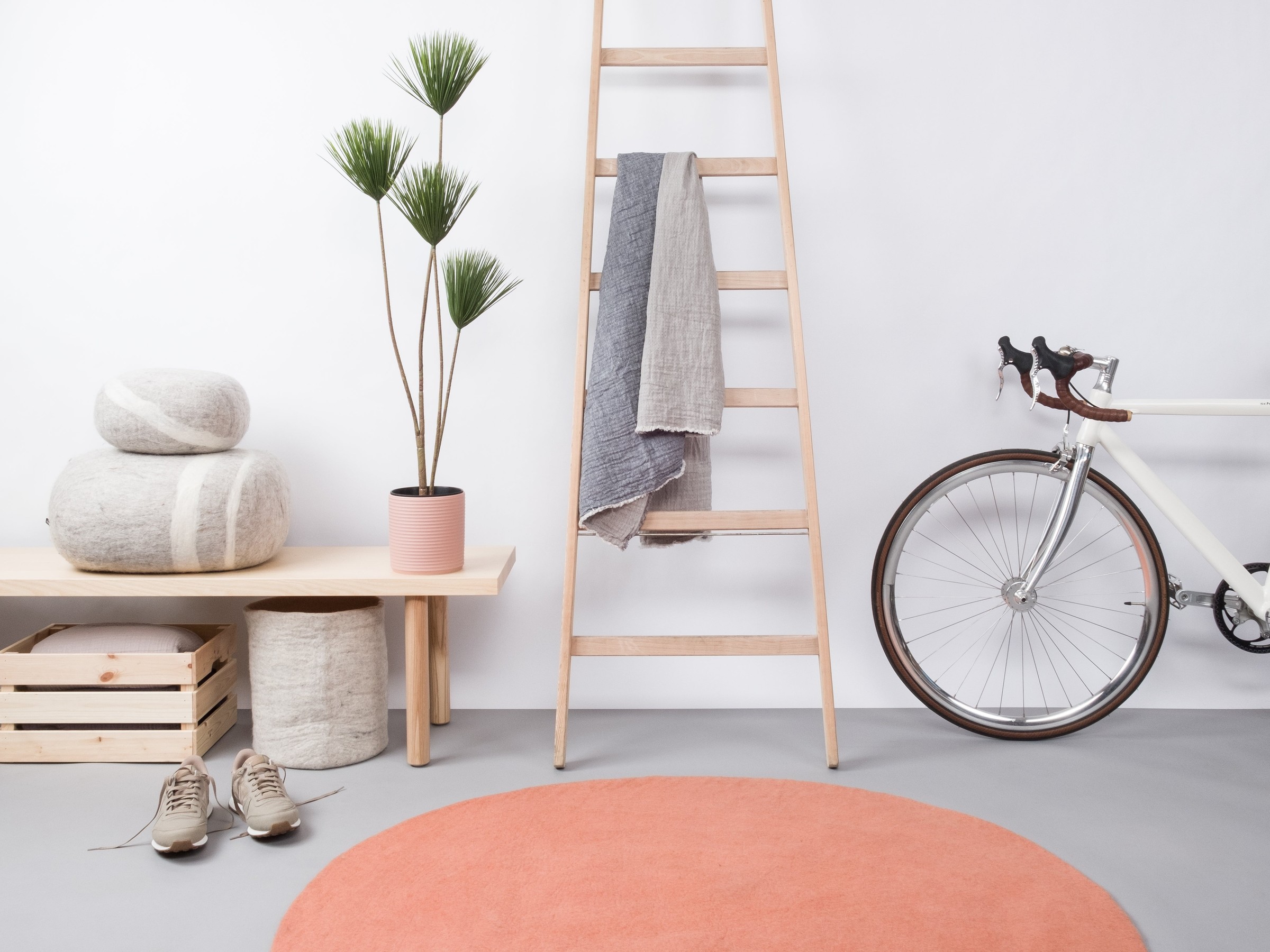 myfelt Lea Filzteppich Lachsfarben rund Ø 50 cm