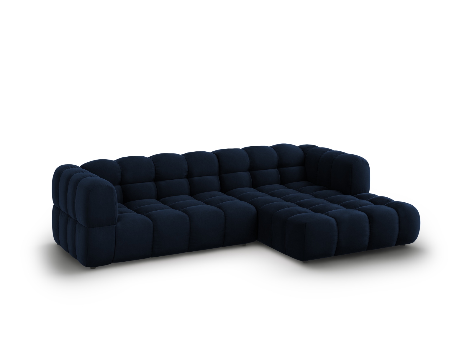Cosmopolitan Design Ecksofa Sky 4-Sitzer mittlere Version Samt Casino Königsblau Rechts