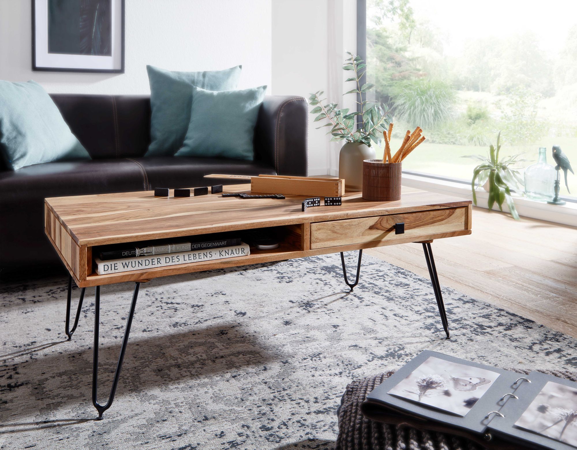 Couchtisch Agdenes Massivholz Akazie