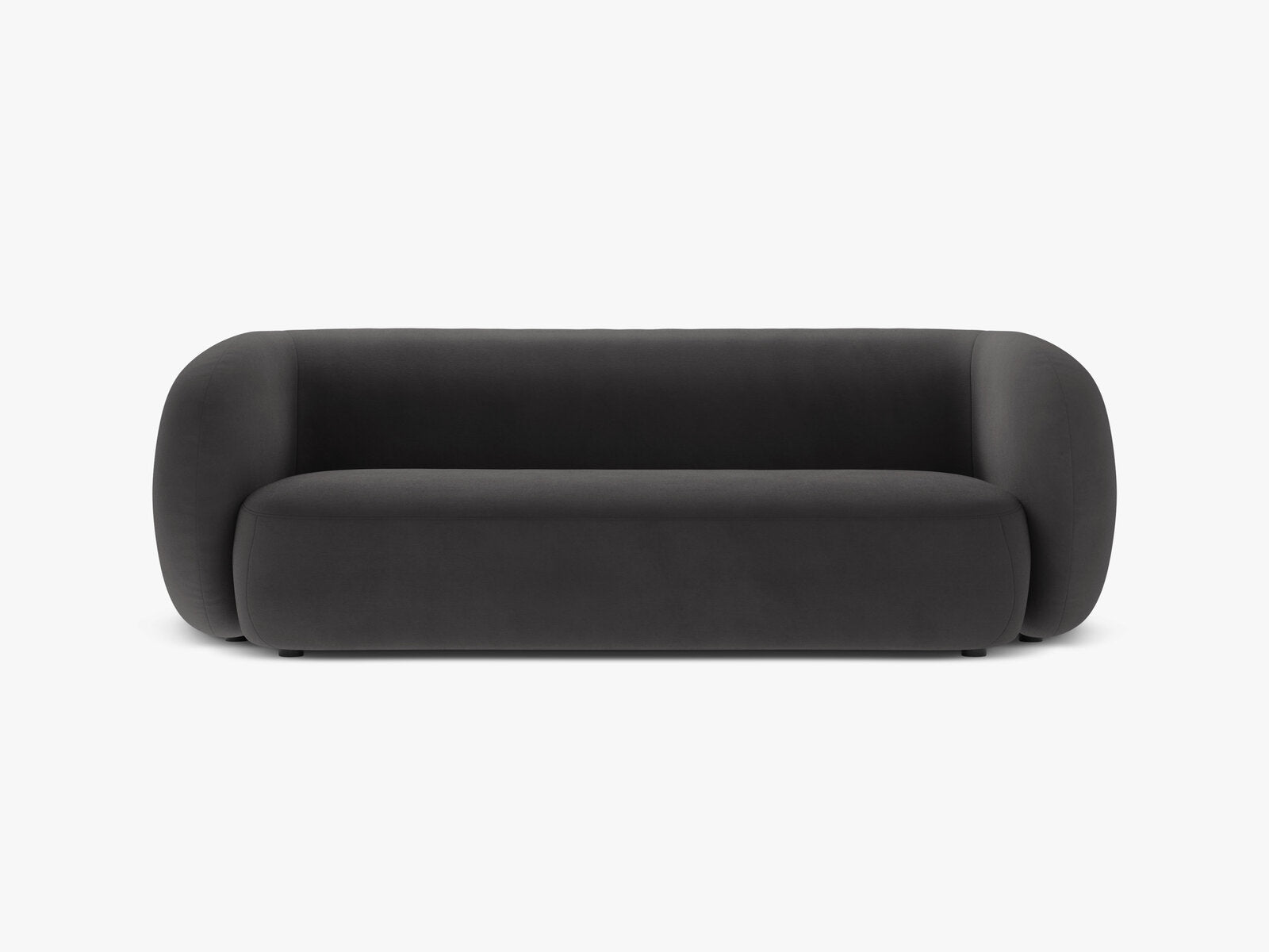 Micadoni Sofa Kate 3-Sitzer Samt Dunkelgrau