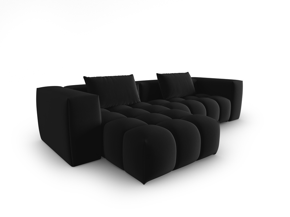 Cosmopolitan Design Ecksofa Verona 3-Sitzer Samt Casino Schwarz Links
