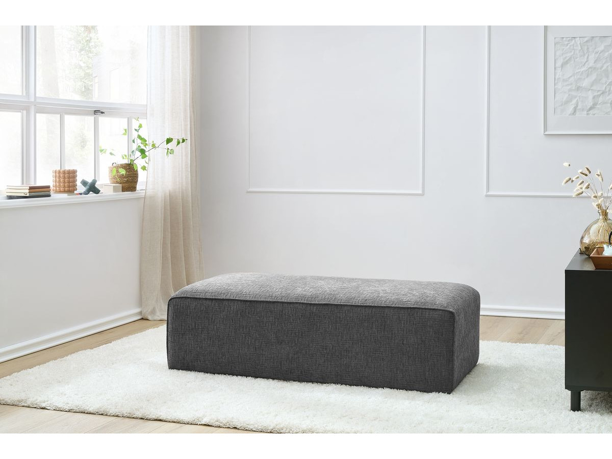 Bobochic Megeve Pouf Strukturstoff Dunkelgrau