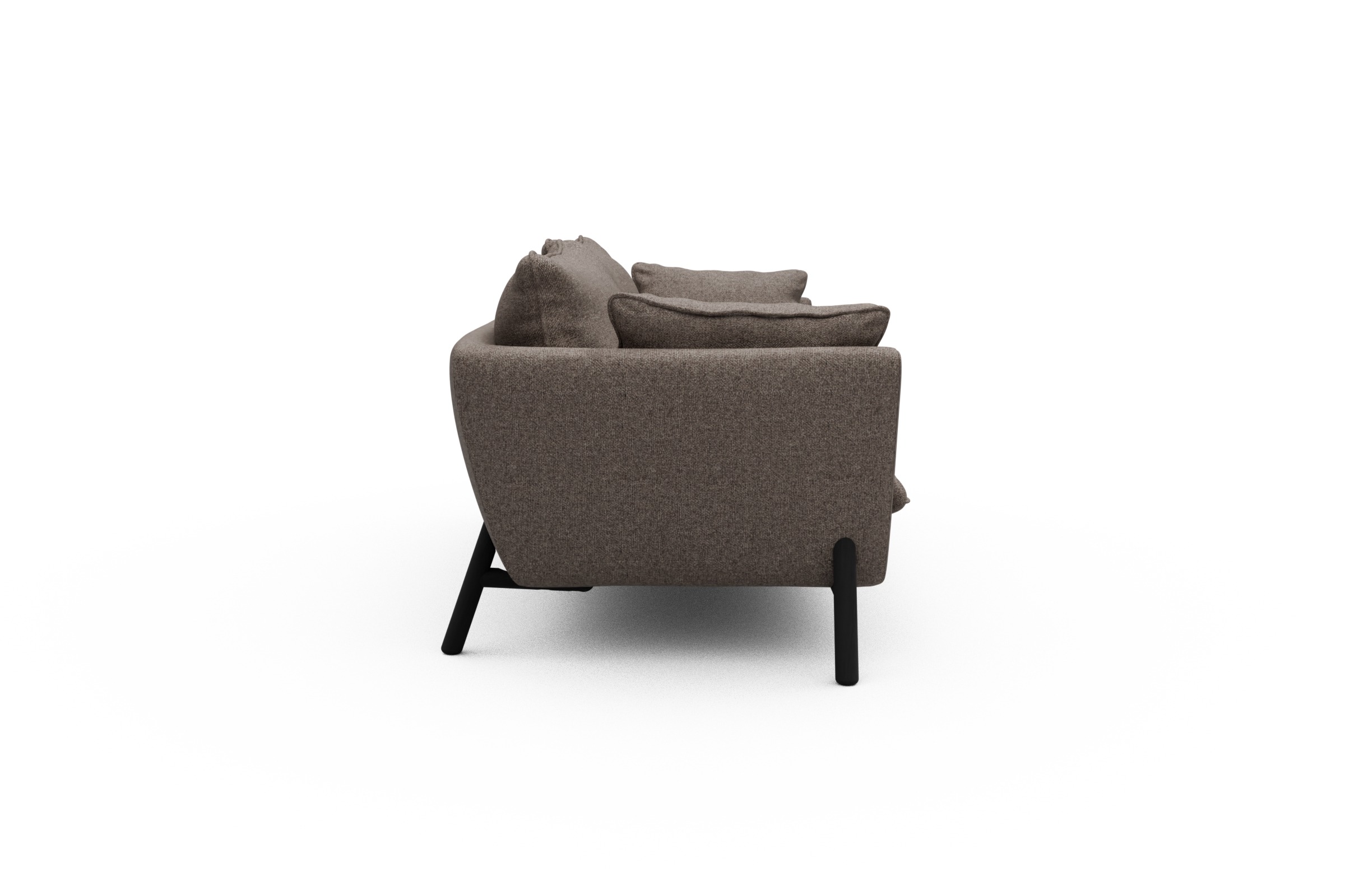 Sofa Emil PREMIUM 3-Sitzer Beinfarbe Eiche Schwarz Sama-Stone
