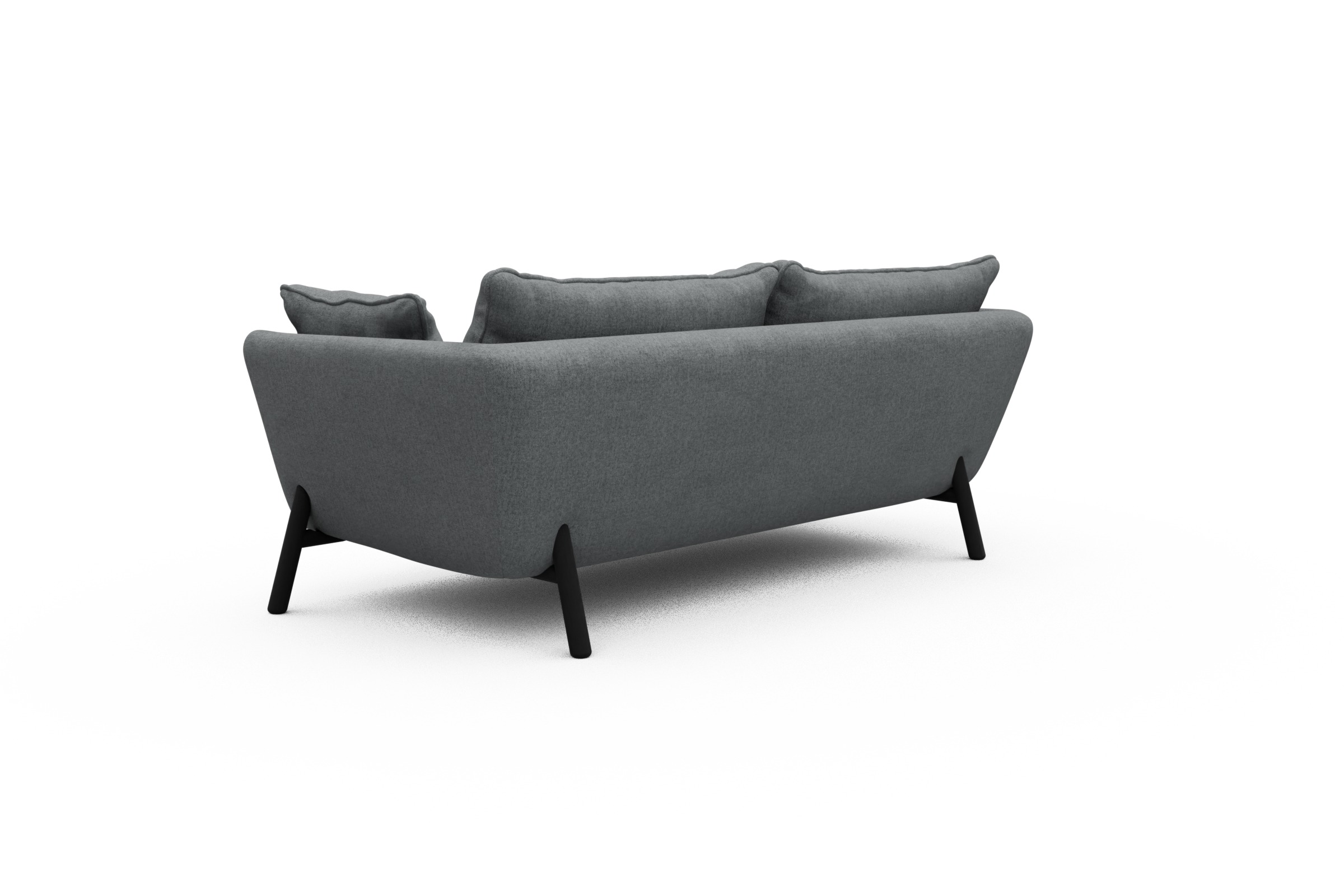 Sofa Emil PREMIUM 2-Sitzer Beinfarbe Eiche Schwarz Casone-Gravel-Grey
