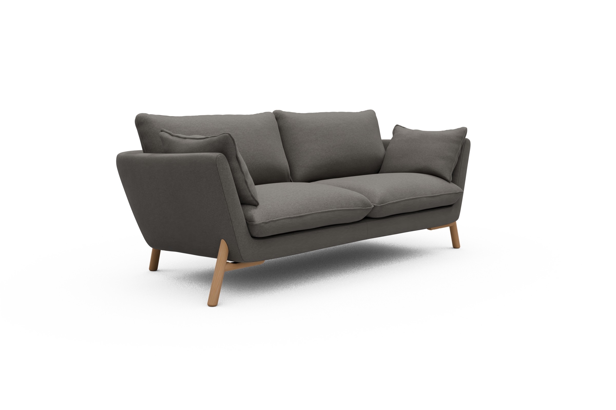 Sofa Emil 2-Sitzer Beinfarbe Eiche Natur Satya-Taupe