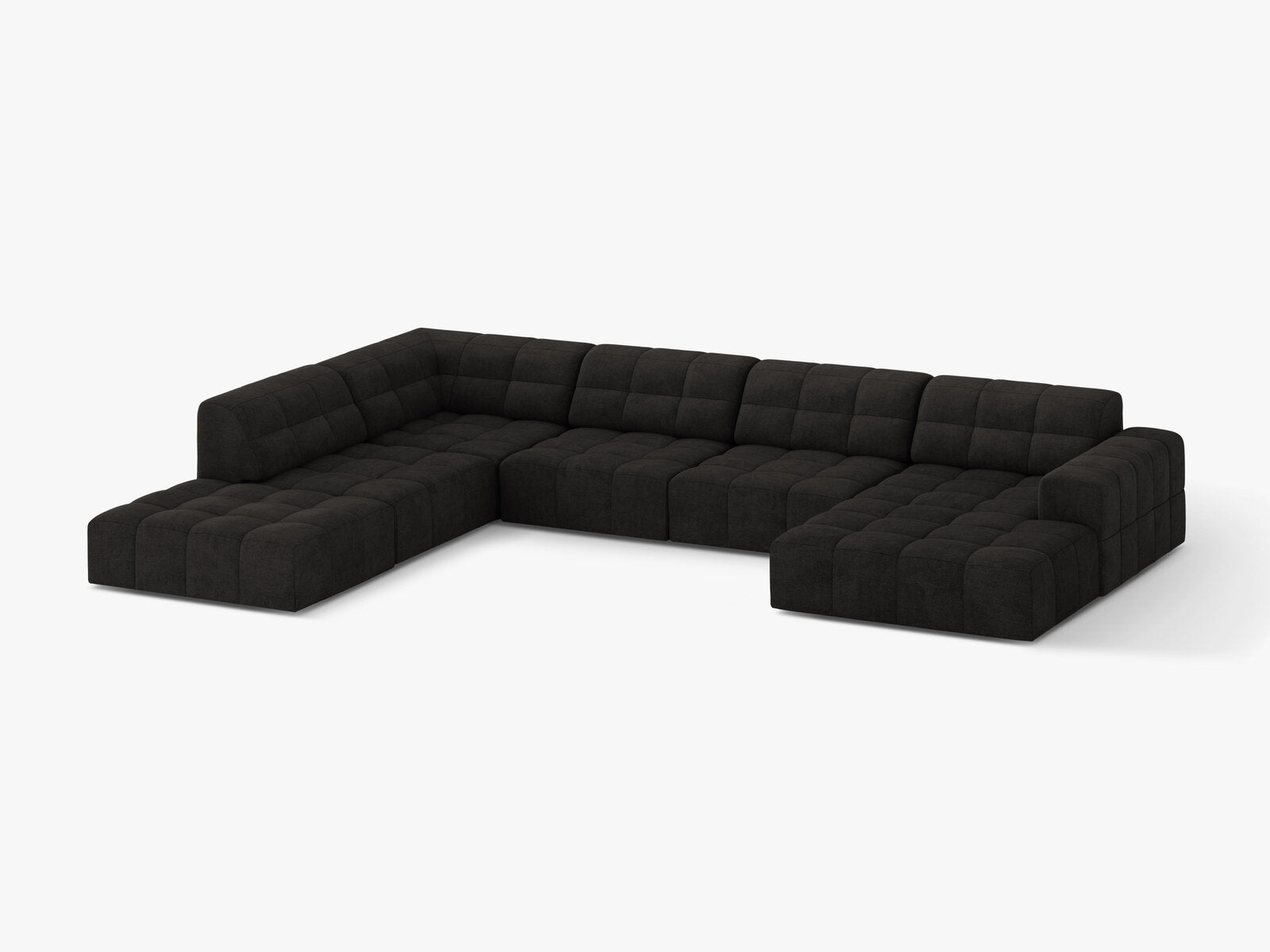 Micadoni Panorama Ecksofa Jennifer 7-Sitzer Links Chenille Eden Anthrazit