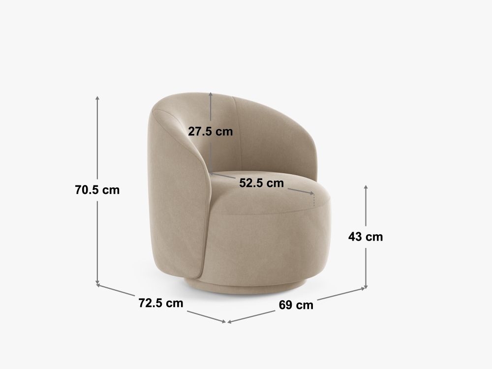 Cosmopolitan Design Drehsessel Savona kleine Version Strukturierter Stoff Moly Königsblau