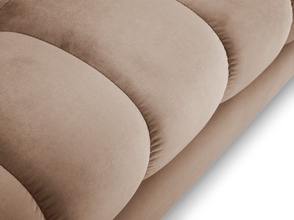Cosmopolitan Design Ecksofa Bali 5-Sitzer Samt Bluvel Beige Links Beine Gold
