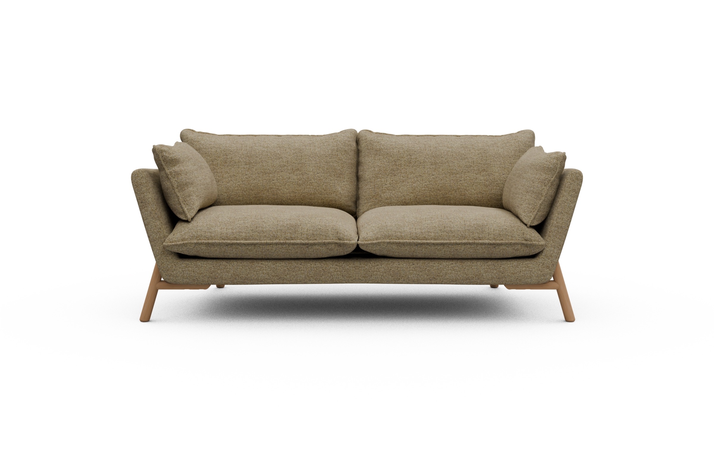 Skandi Home Sofa Emil PREMIUM 2-Sitzer Beinfarbe Eiche Natur Carreno-Silician-Yellow moebelfaktor