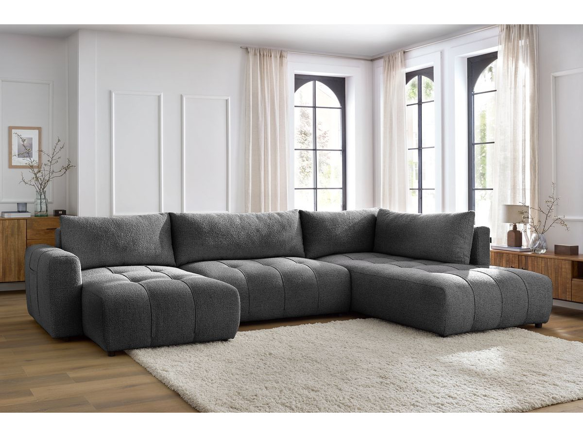 Bobochic Arsene Wohnlandschaft Melange-Stoff Dunkelgrau Ecke links