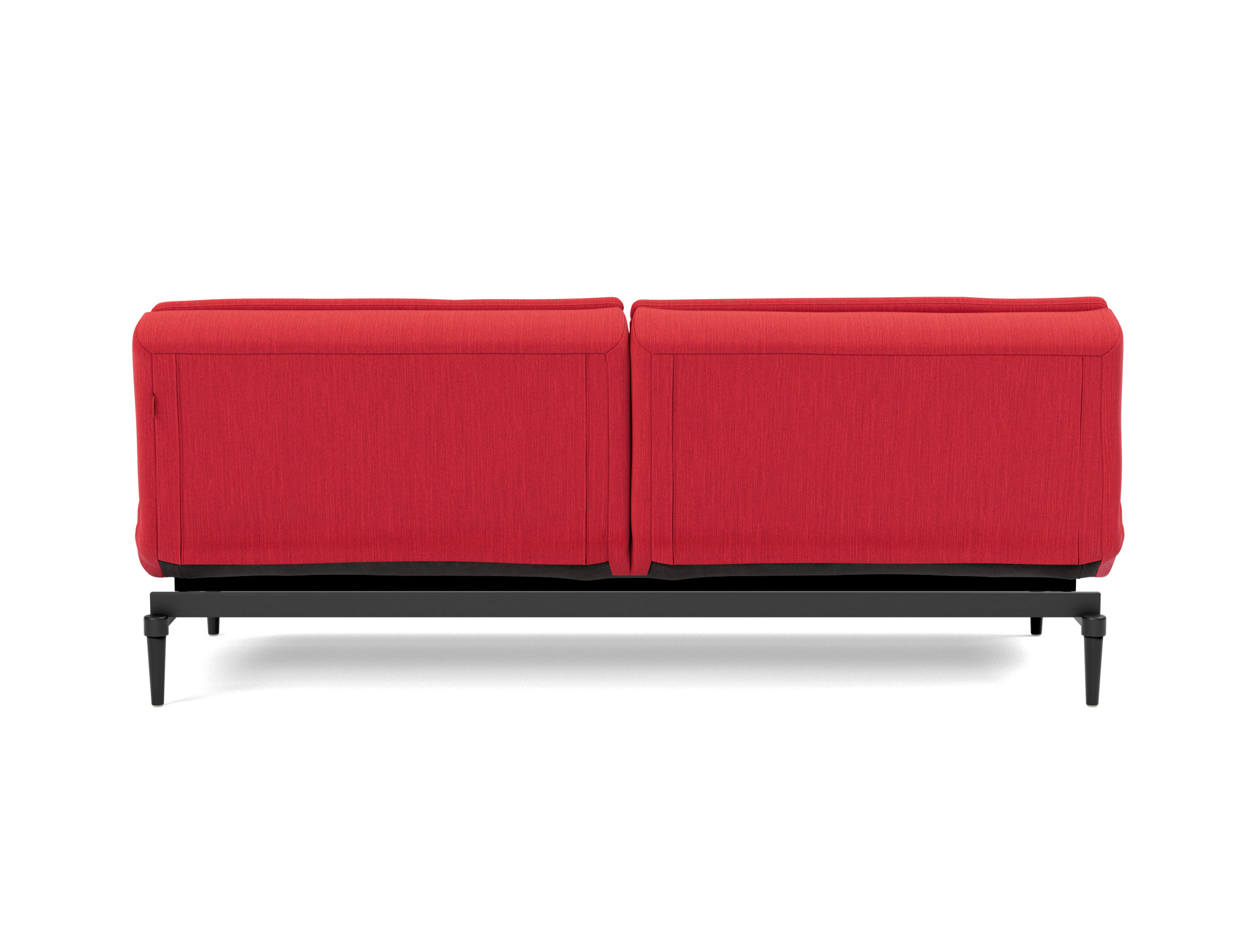 Schlafsofa Dublexo Flachgewebe Elegance 511-Red Beine Styletto Eiche schwarz