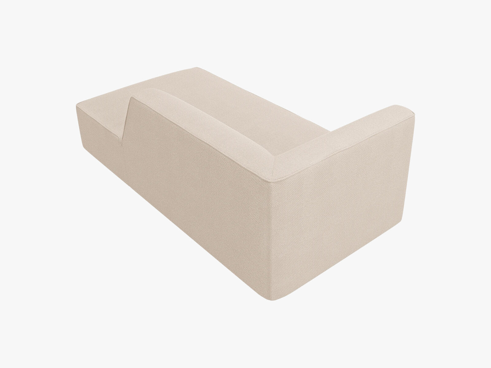Micadoni Recamiere Ruby 1-Sitzer Rechts Strukturierter Stoff Ottawa Beige